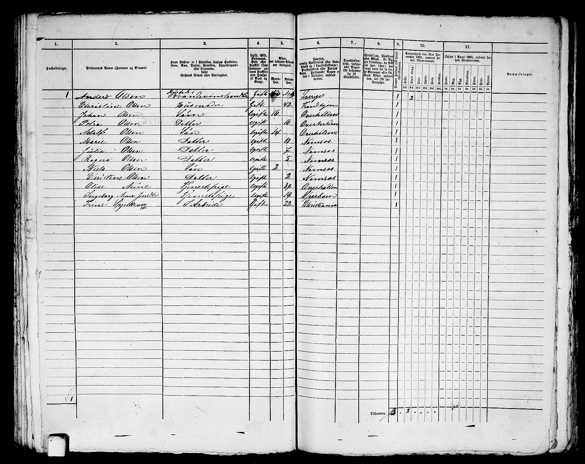 RA, 1865 census for Namsos/Namsos, 1865, p. 79