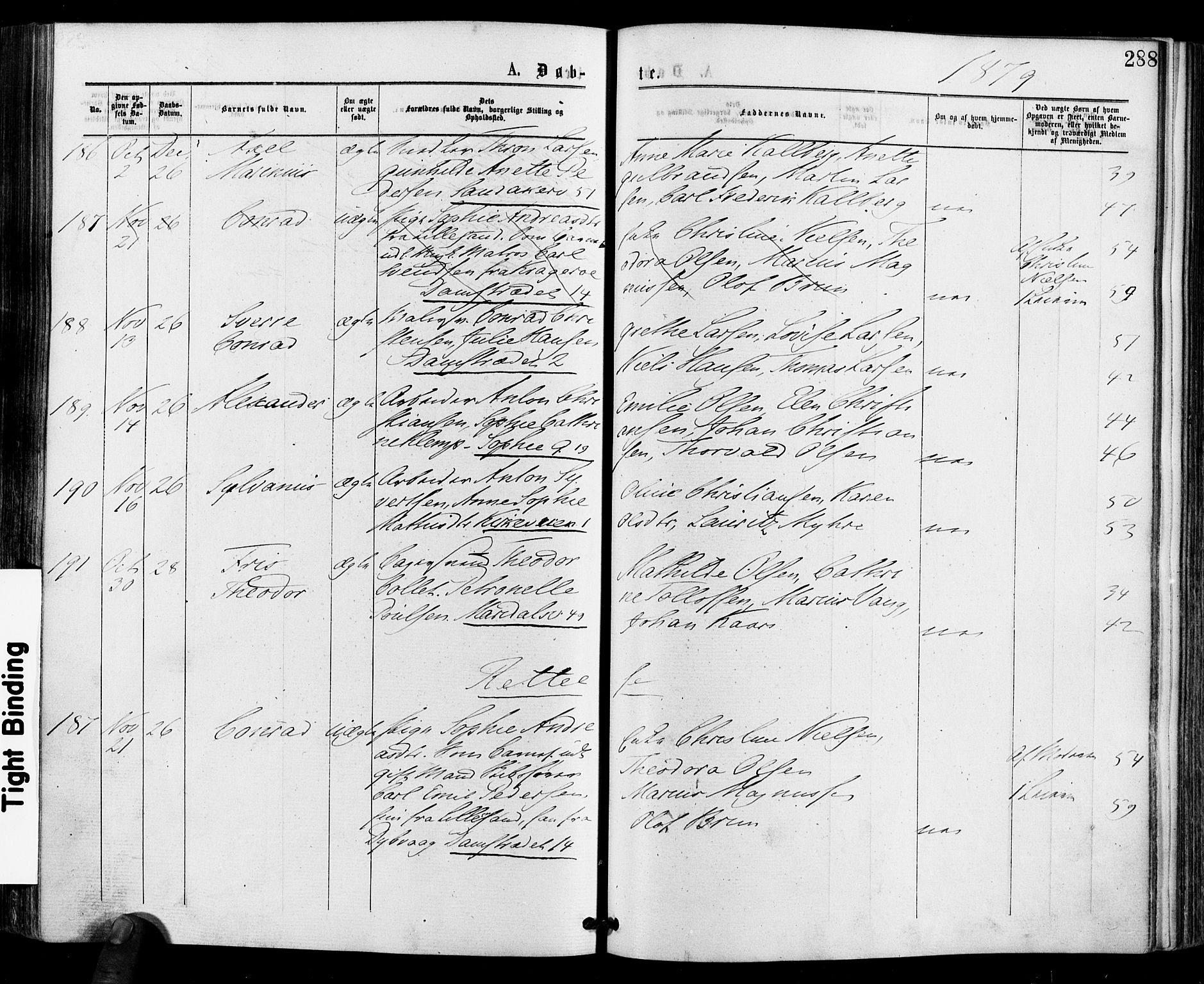 Gamle Aker prestekontor Kirkebøker, AV/SAO-A-10617a/F/L0004: Parish register (official) no. 4, 1872-1879, p. 288