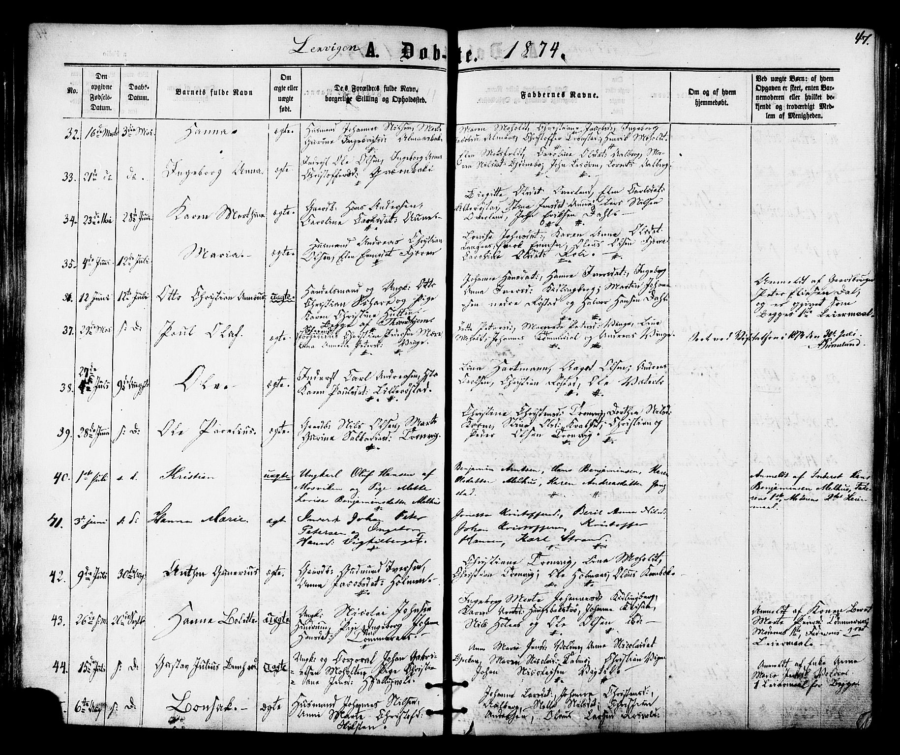 Ministerialprotokoller, klokkerbøker og fødselsregistre - Nord-Trøndelag, SAT/A-1458/701/L0009: Parish register (official) no. 701A09 /1, 1864-1882, p. 47