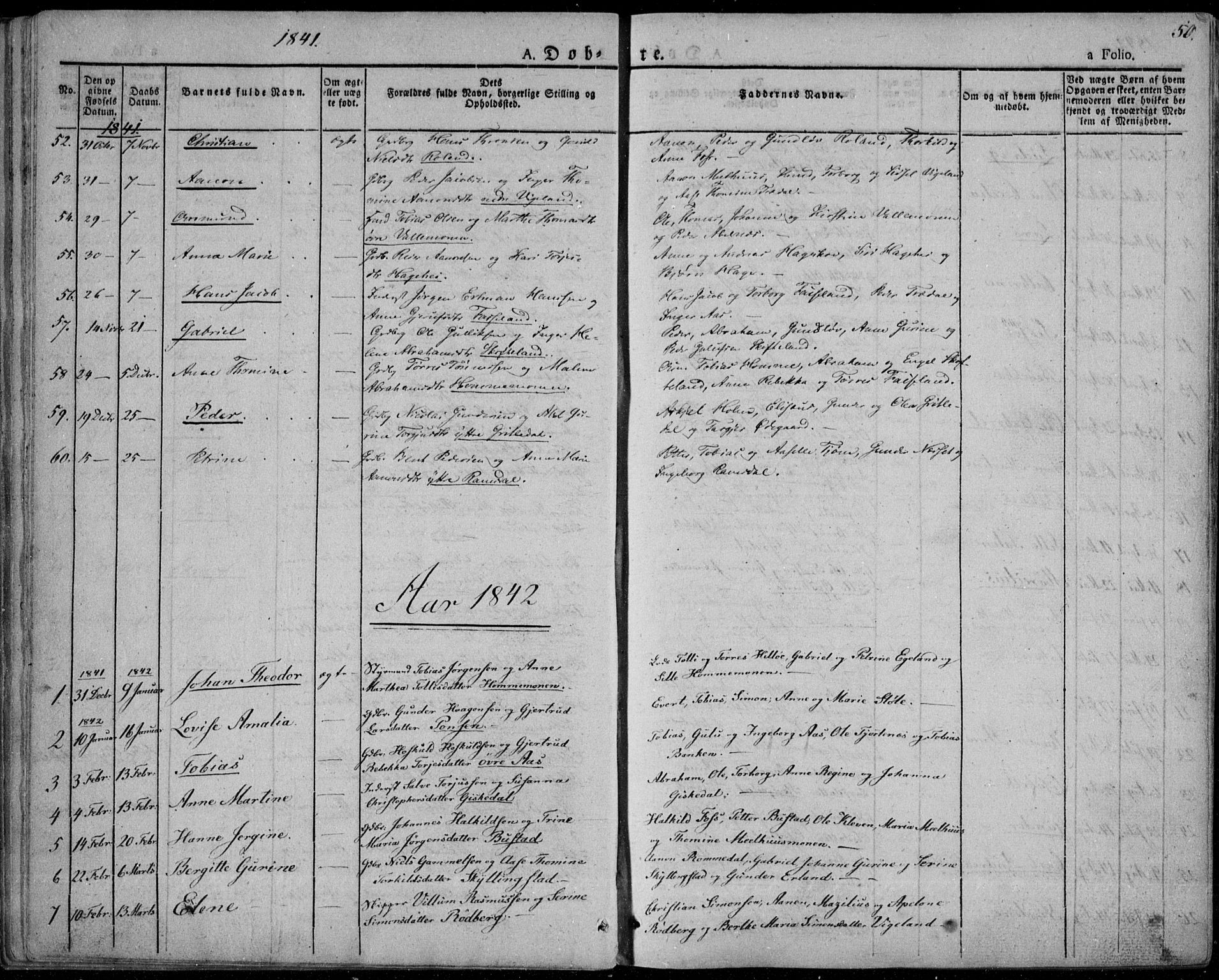 Sør-Audnedal sokneprestkontor, AV/SAK-1111-0039/F/Fa/Fab/L0006: Parish register (official) no. A 6, 1829-1855, p. 50