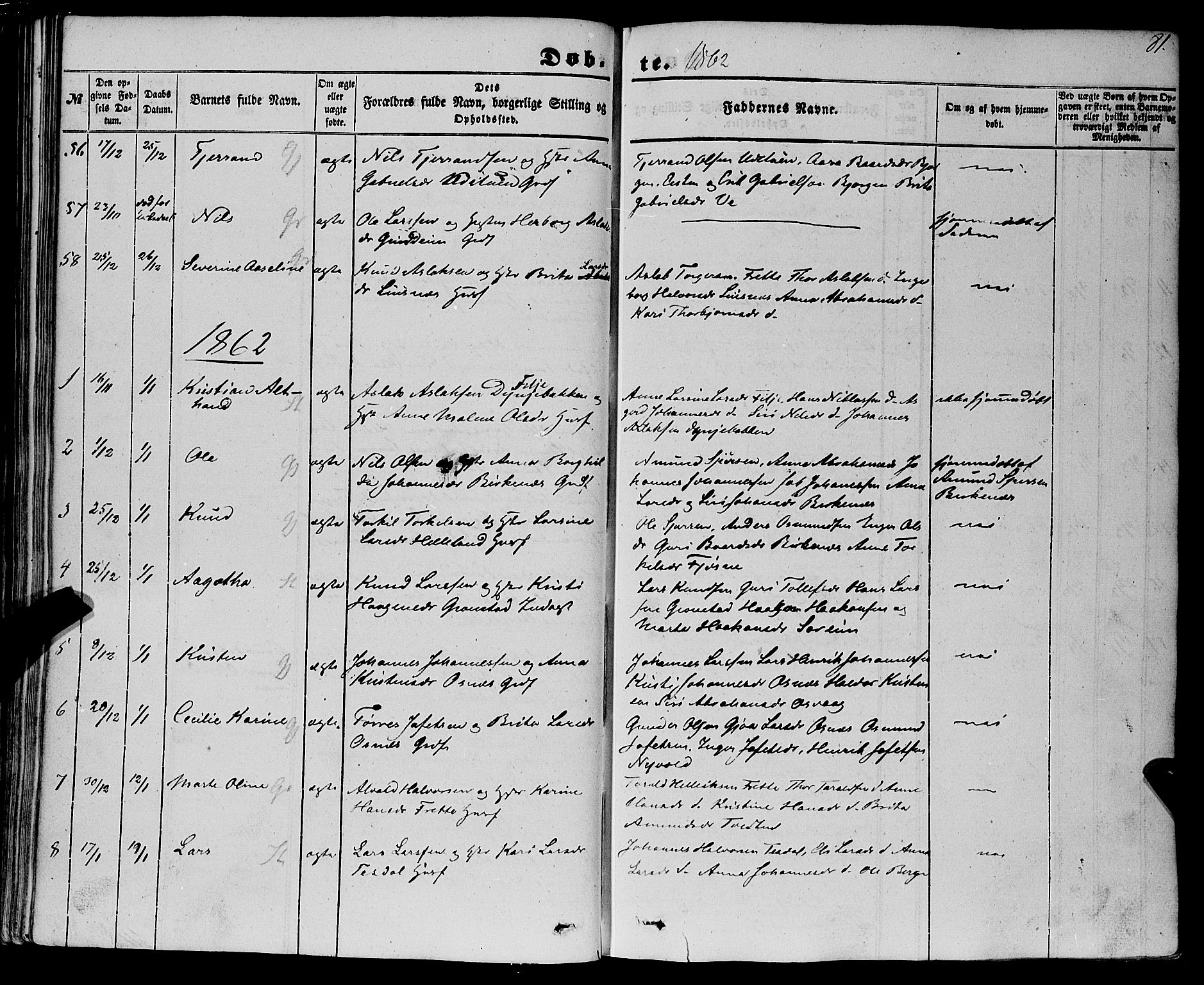 Etne sokneprestembete, AV/SAB-A-75001/H/Haa: Parish register (official) no. A 8, 1848-1862, p. 81