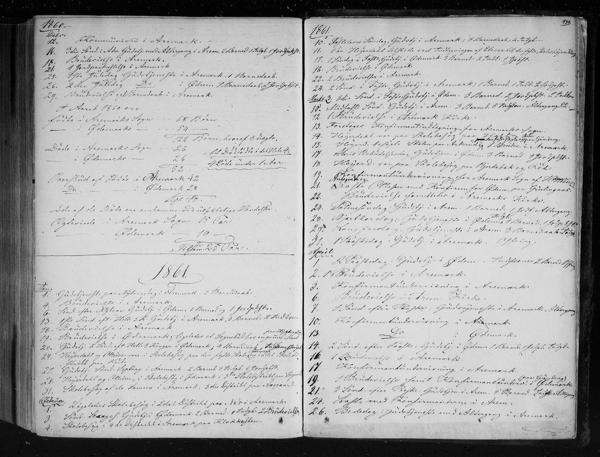 Aremark prestekontor Kirkebøker, SAO/A-10899/F/Fc/L0003: Parish register (official) no. III 3, 1850-1865, p. 434