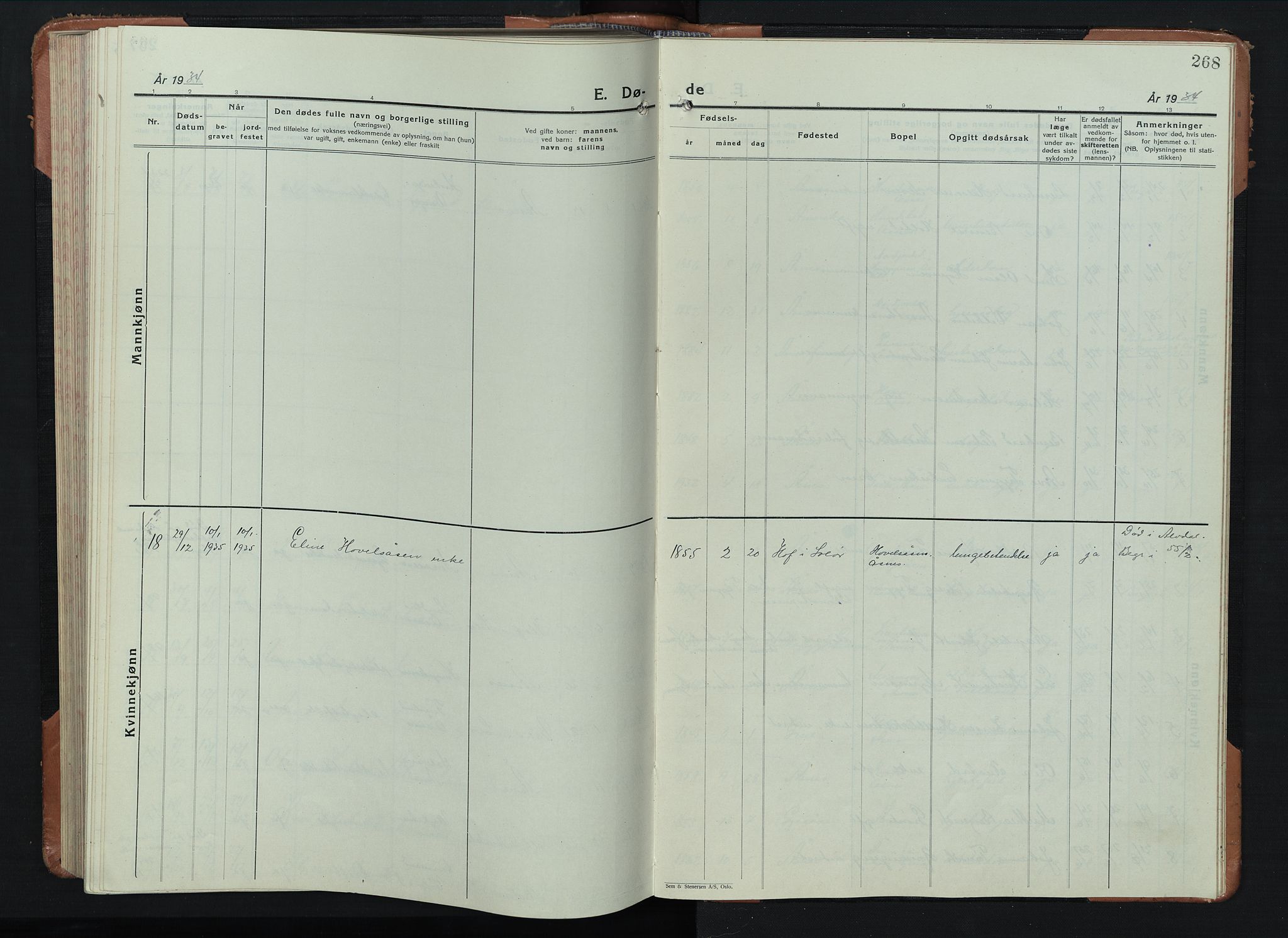 Åsnes prestekontor, SAH/PREST-042/H/Ha/Hab/L0008: Parish register (copy) no. 8, 1927-1942, p. 268