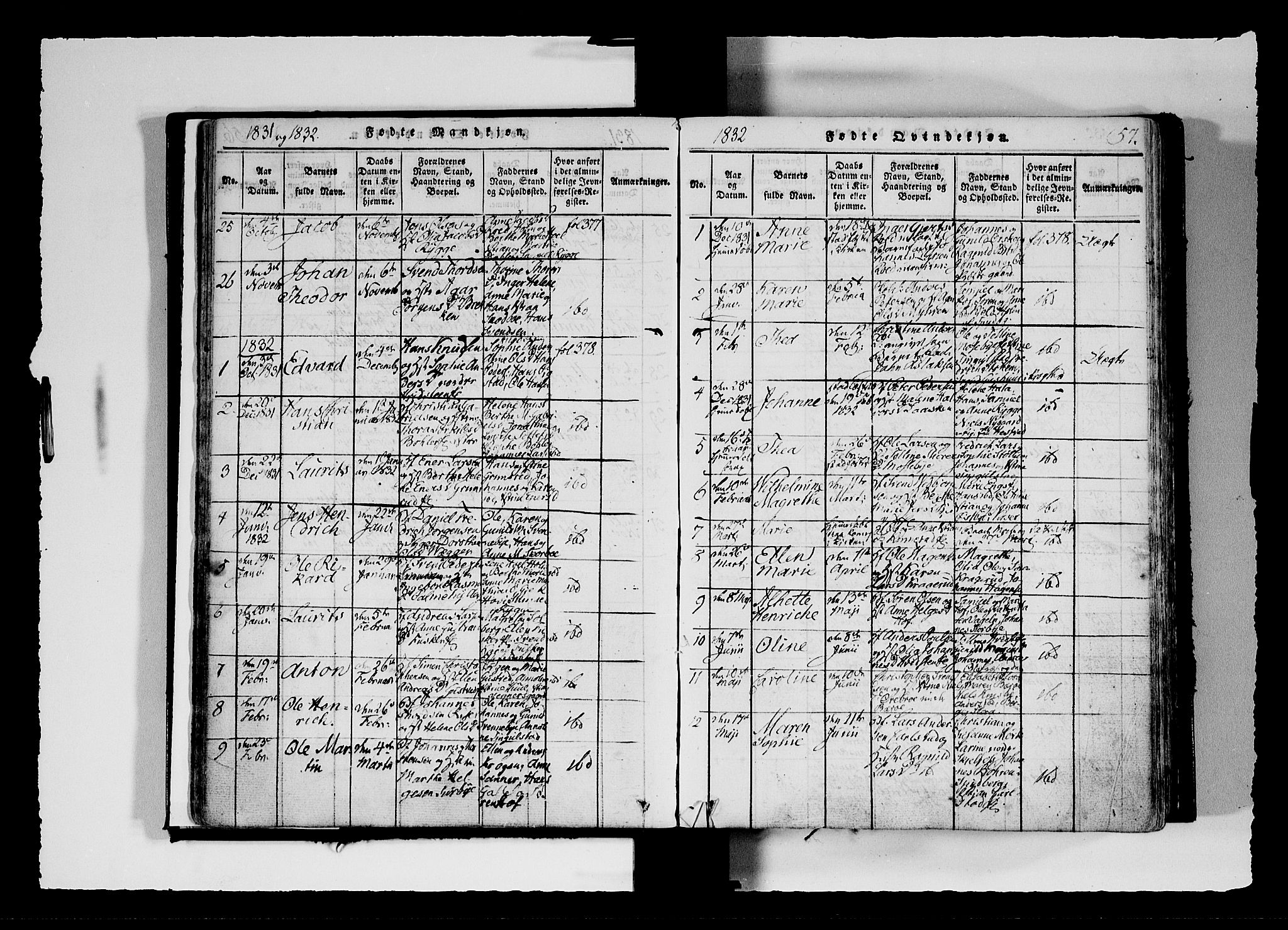 Hobøl prestekontor Kirkebøker, AV/SAO-A-2002/F/Fa/L0002: Parish register (official) no. I 2, 1814-1841, p. 57