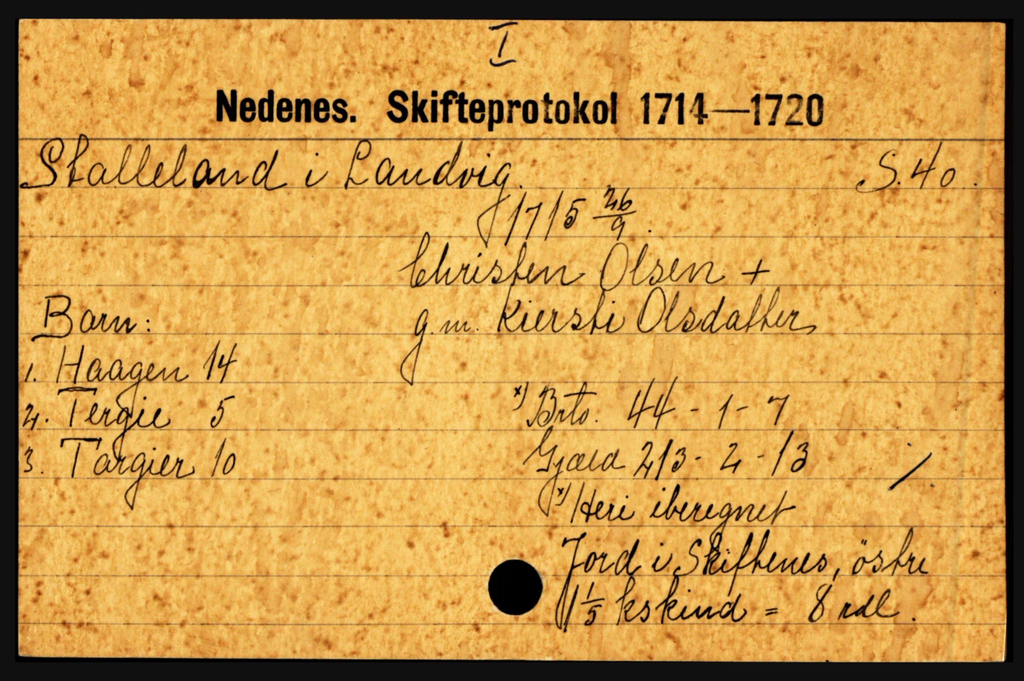 Nedenes sorenskriveri før 1824, AV/SAK-1221-0007/H, p. 28009