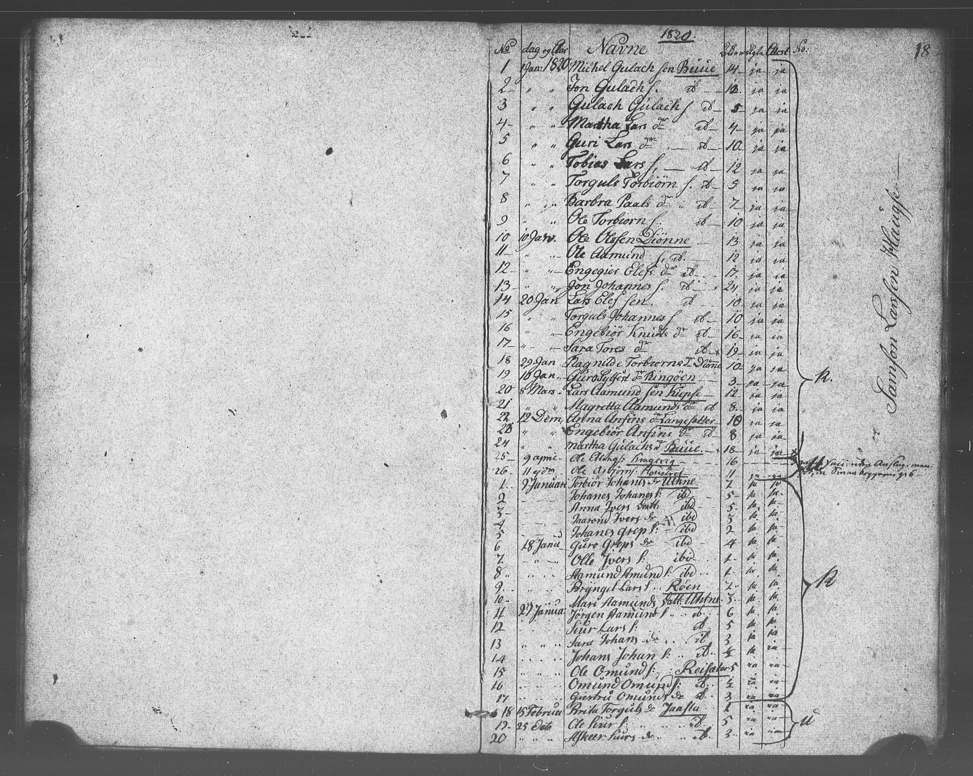 Ullensvang sokneprestembete, SAB/A-78701/H/Haa: Parish register (official) no. A 17, 1803-1839, p. 18
