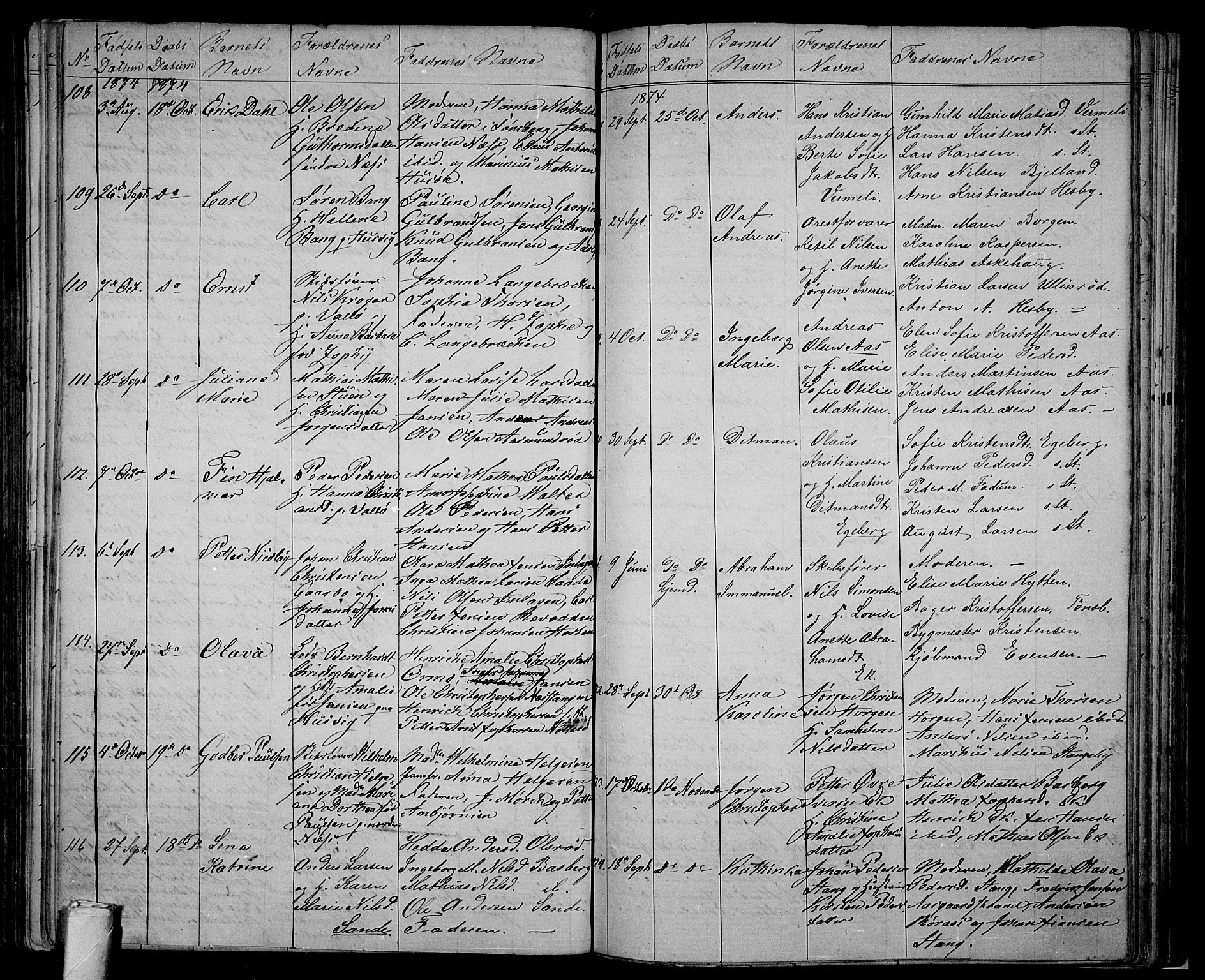 Sem kirkebøker, AV/SAKO-A-5/G/Ga/L0004: Parish register (copy) no. I 4, 1855-1877