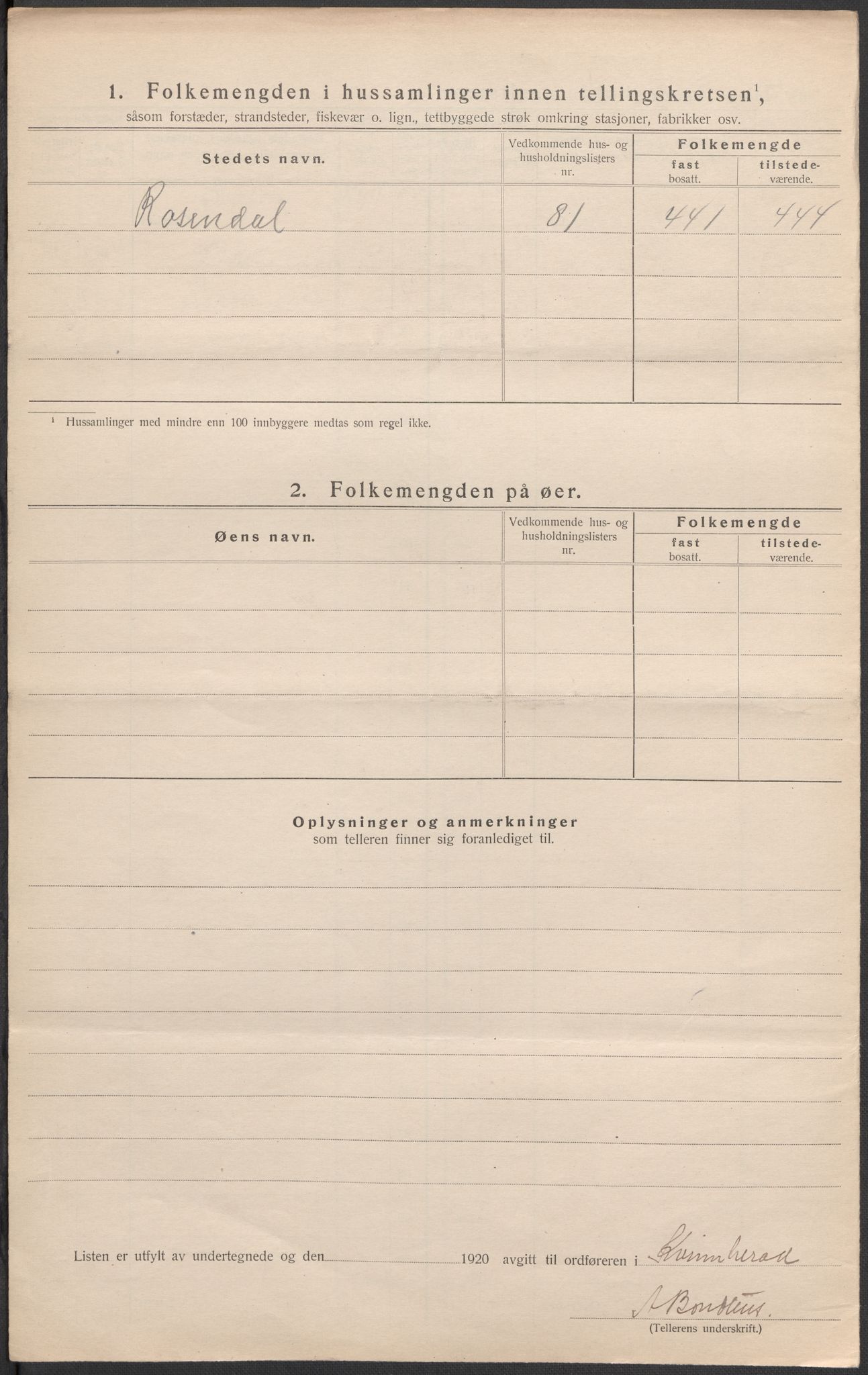 SAB, 1920 census for Kvinnherad, 1920, p. 45