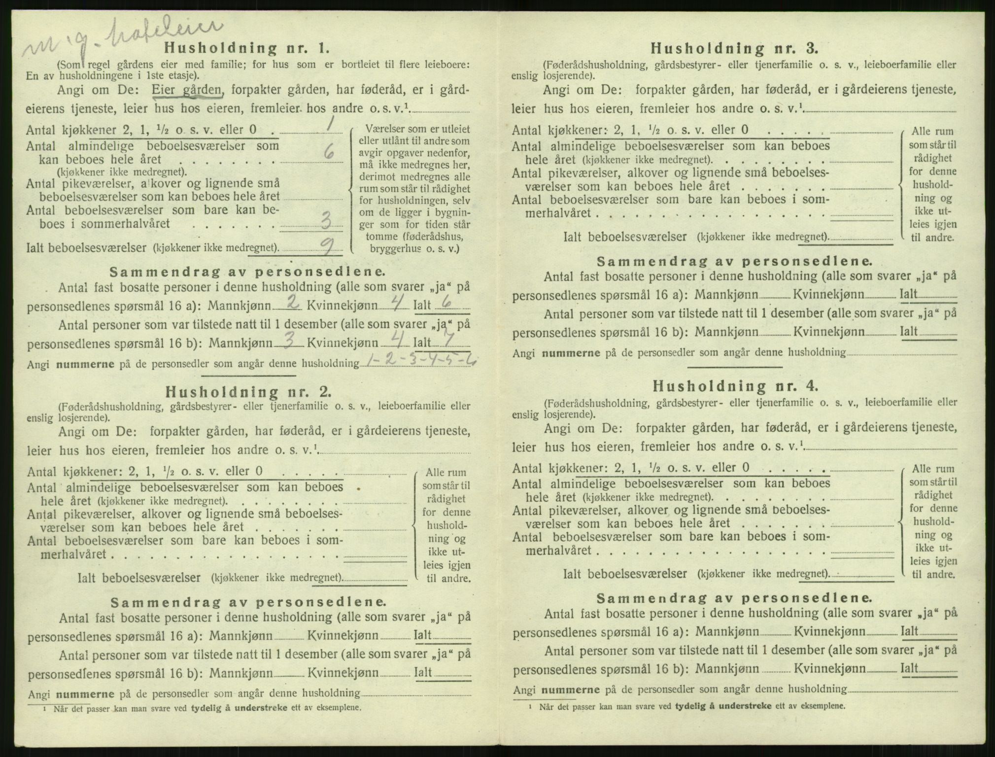 SAT, 1920 census for Sunnylven, 1920, p. 99