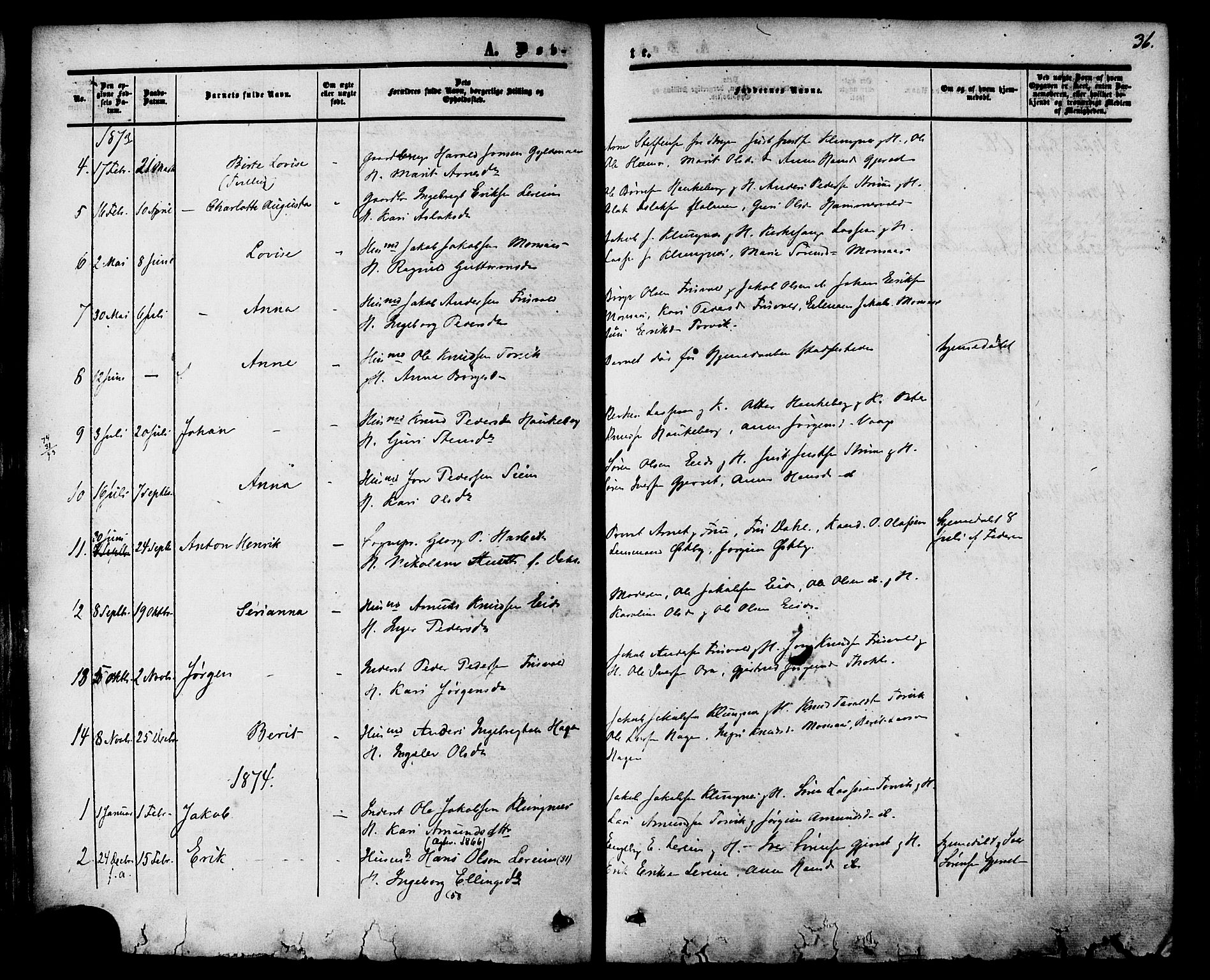 Ministerialprotokoller, klokkerbøker og fødselsregistre - Møre og Romsdal, AV/SAT-A-1454/542/L0552: Parish register (official) no. 542A02, 1854-1884, p. 36