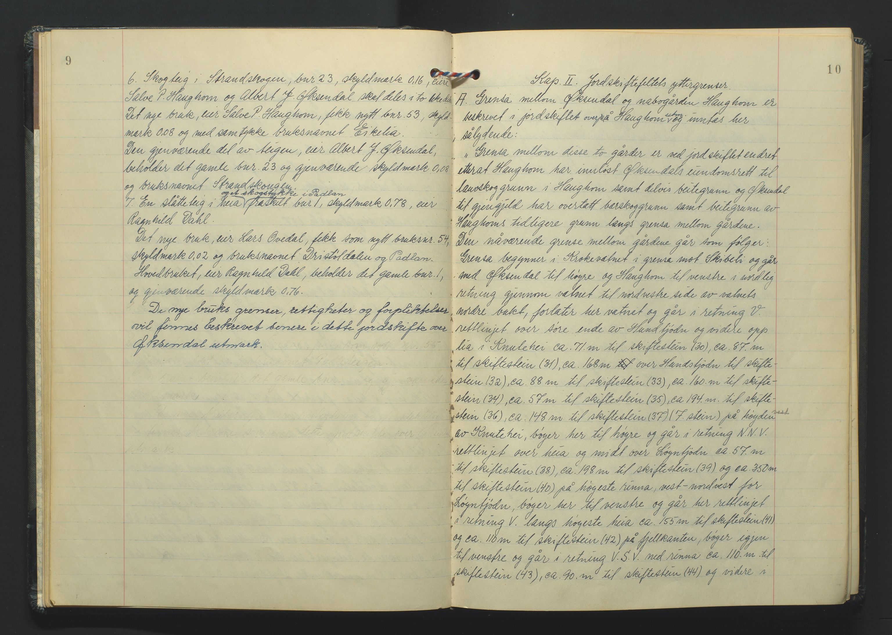 Lista jordskifterett, AV/SAK-1541-0005/F/Fa/L0003: Jordskifterettsbok Flekkefjord domssokn, med gårdsregister nr 9, 1956-1963, p. 9-10