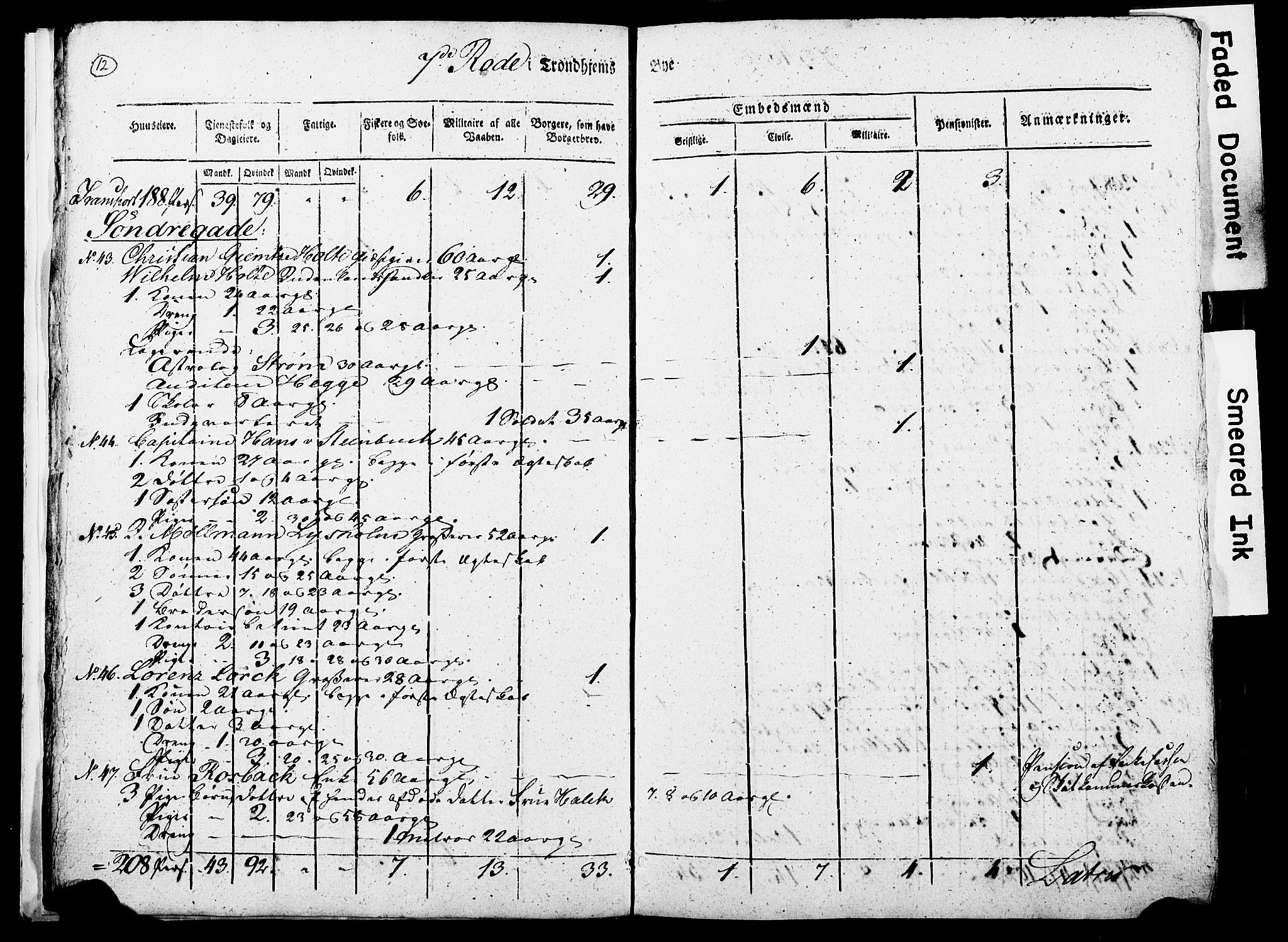 RA, Census 1815 for Trondheim, 1815, p. 213