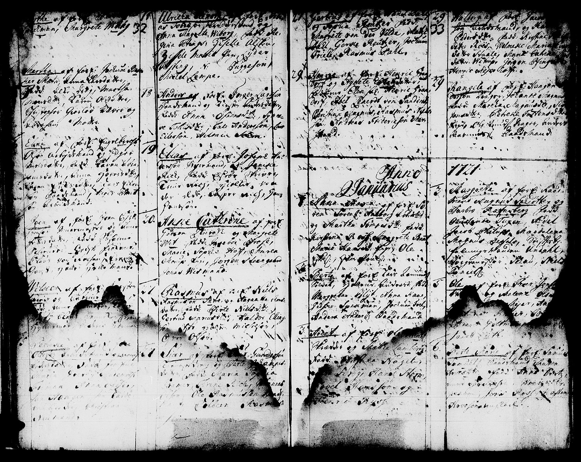 Domkirken sokneprestembete, SAB/A-74801/H/Haa/L0001: Parish register (official) no. A 1, 1719-1732, p. 32-33