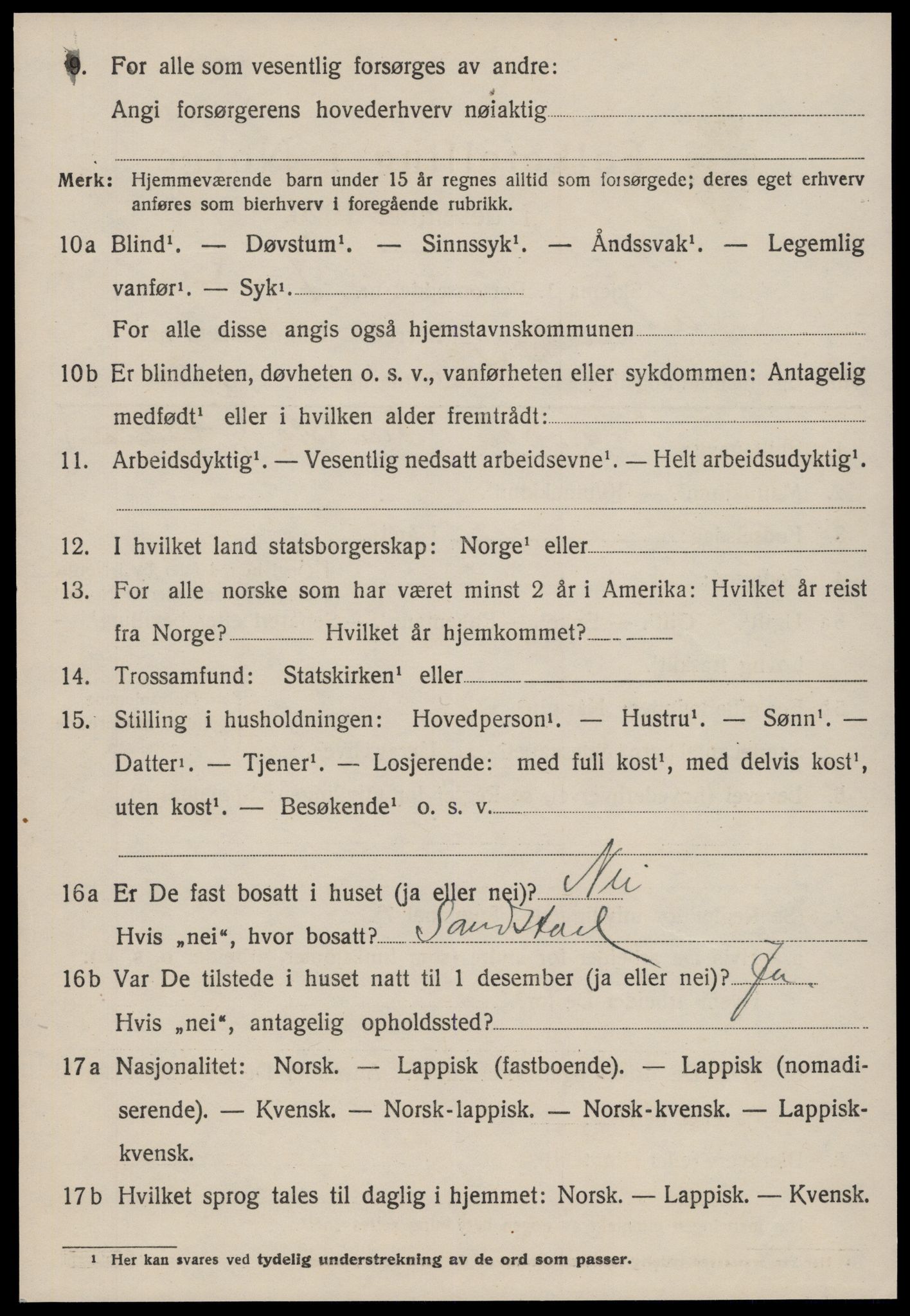 SAT, 1920 census for Hitra, 1920, p. 2610