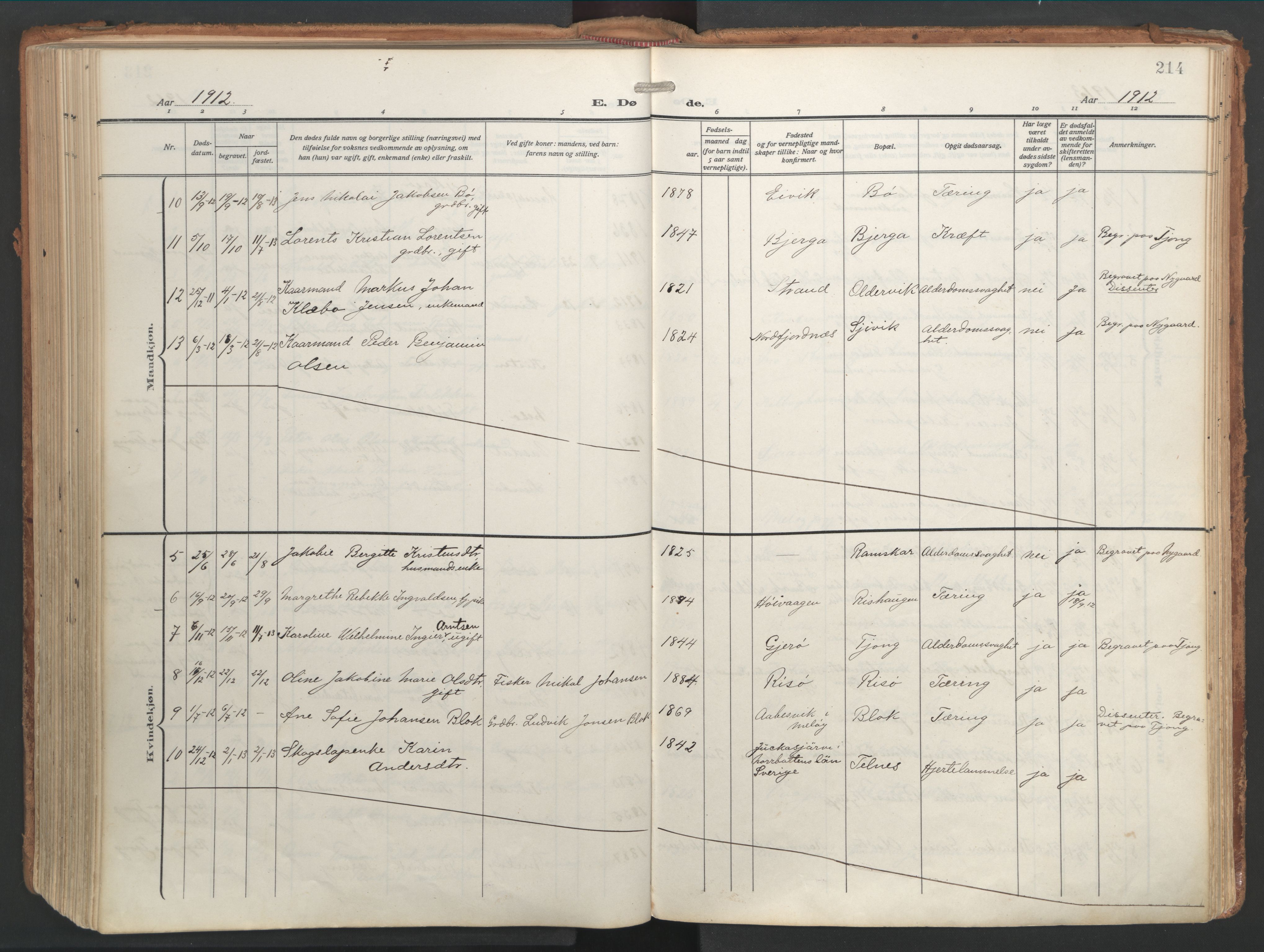 Ministerialprotokoller, klokkerbøker og fødselsregistre - Nordland, AV/SAT-A-1459/841/L0614: Parish register (official) no. 841A17, 1911-1925, p. 214