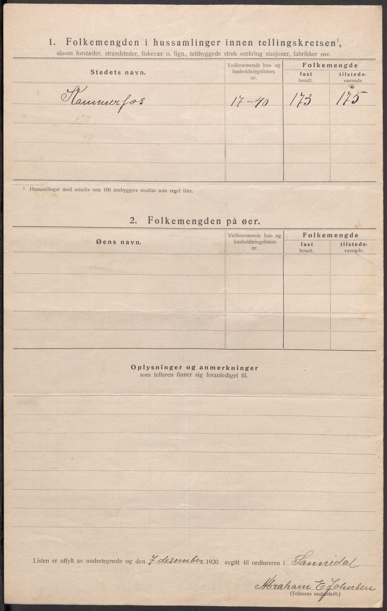 SAKO, 1920 census for Sannidal, 1920, p. 18