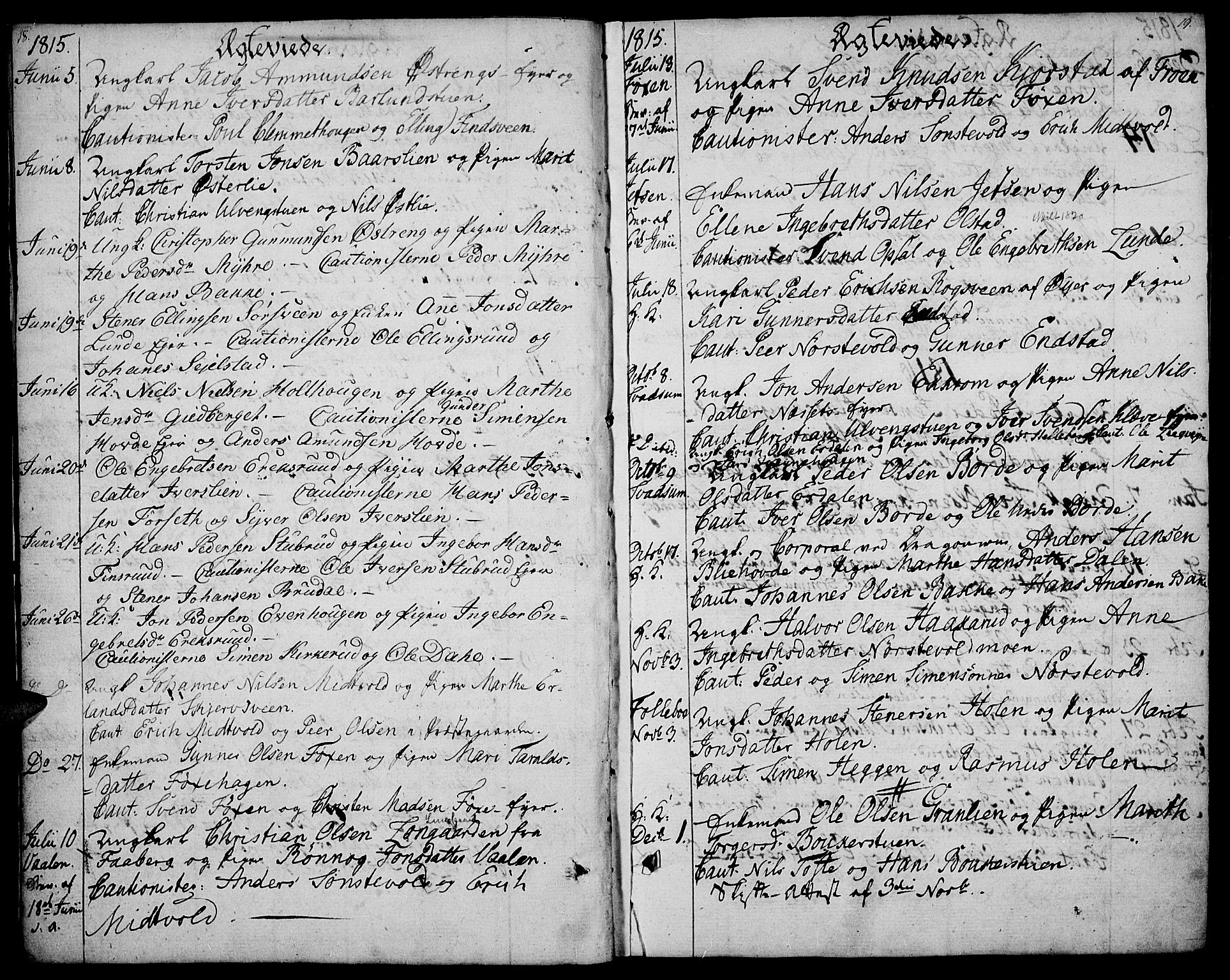 Gausdal prestekontor, SAH/PREST-090/H/Ha/Haa/L0004: Parish register (official) no. 4, 1809-1817, p. 18-19