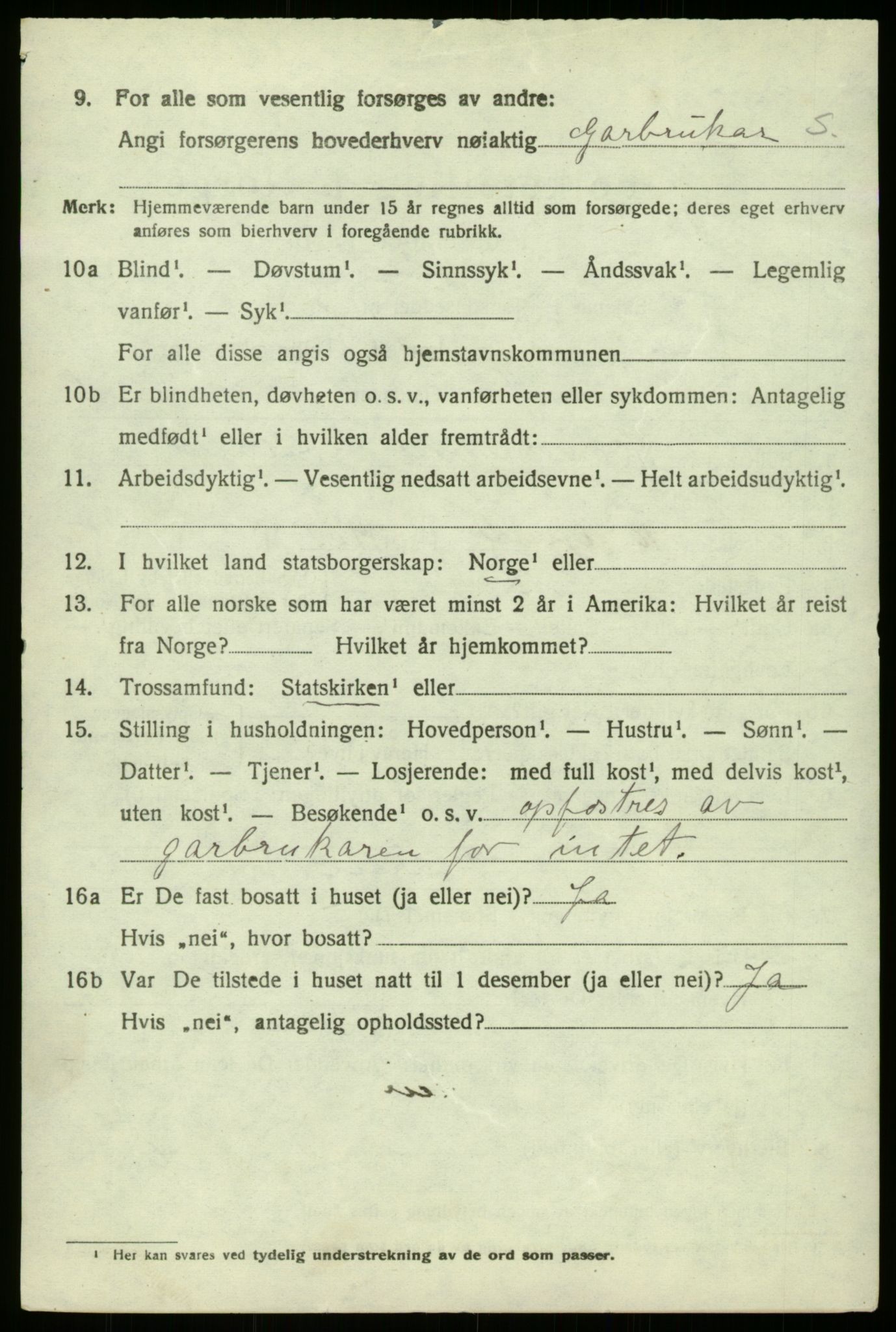SAB, 1920 census for Lindås, 1920, p. 2600