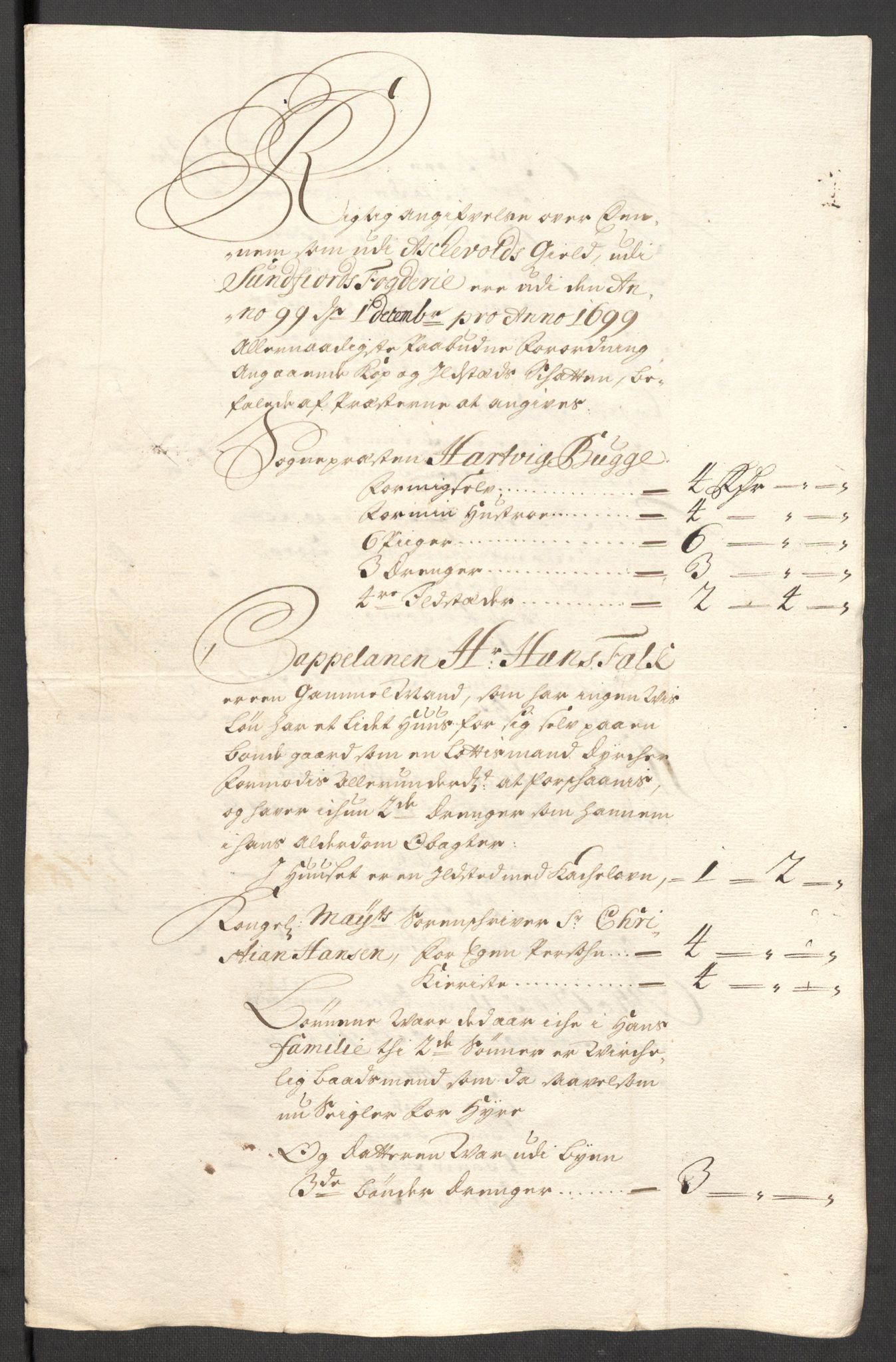 Rentekammeret inntil 1814, Reviderte regnskaper, Fogderegnskap, AV/RA-EA-4092/R53/L3424: Fogderegnskap Sunn- og Nordfjord, 1699, p. 422