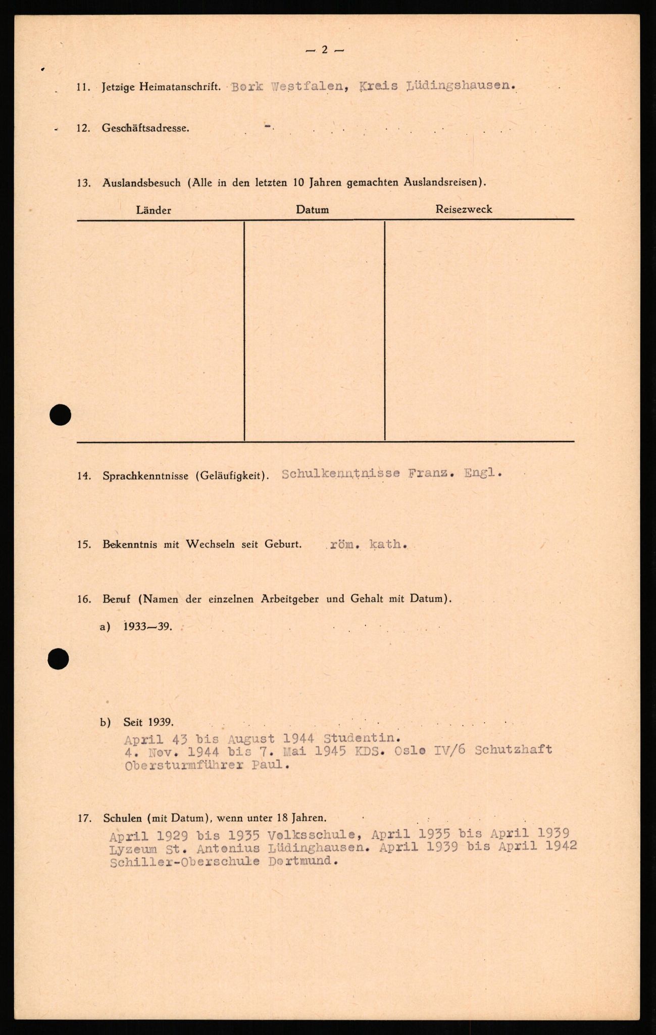 Forsvaret, Forsvarets overkommando II, AV/RA-RAFA-3915/D/Db/L0022: CI Questionaires. Tyske okkupasjonsstyrker i Norge. Tyskere., 1945-1946, p. 367