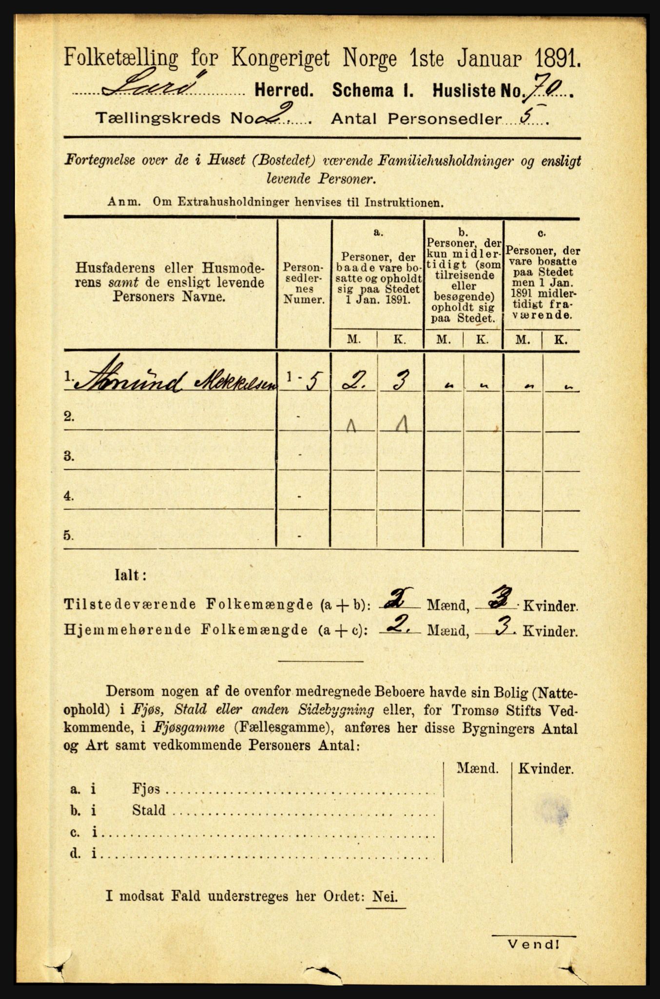 RA, 1891 census for 1834 Lurøy, 1891, p. 726