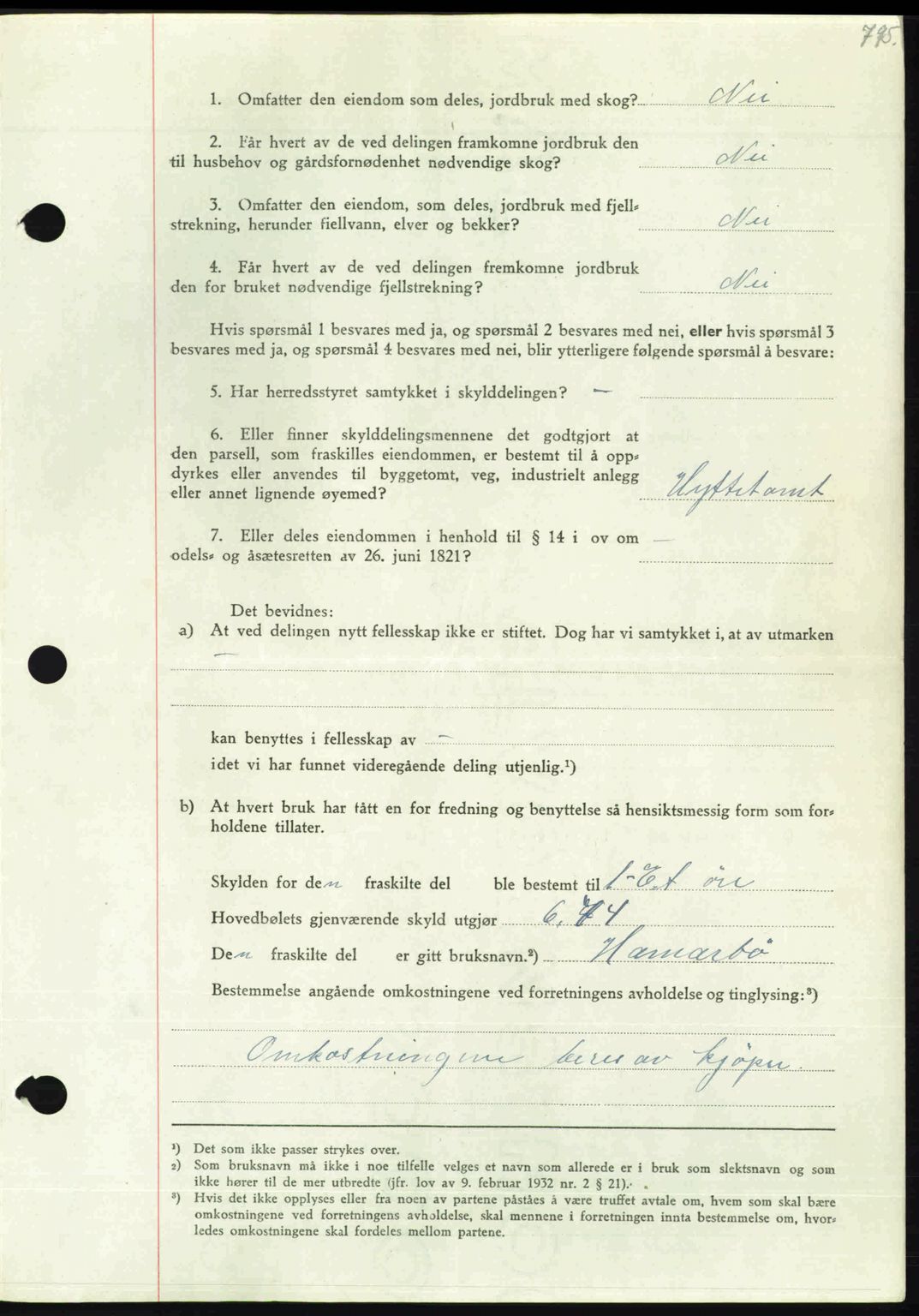Nordmøre sorenskriveri, AV/SAT-A-4132/1/2/2Ca: Mortgage book no. A104, 1947-1947, Diary no: : 1013/1947
