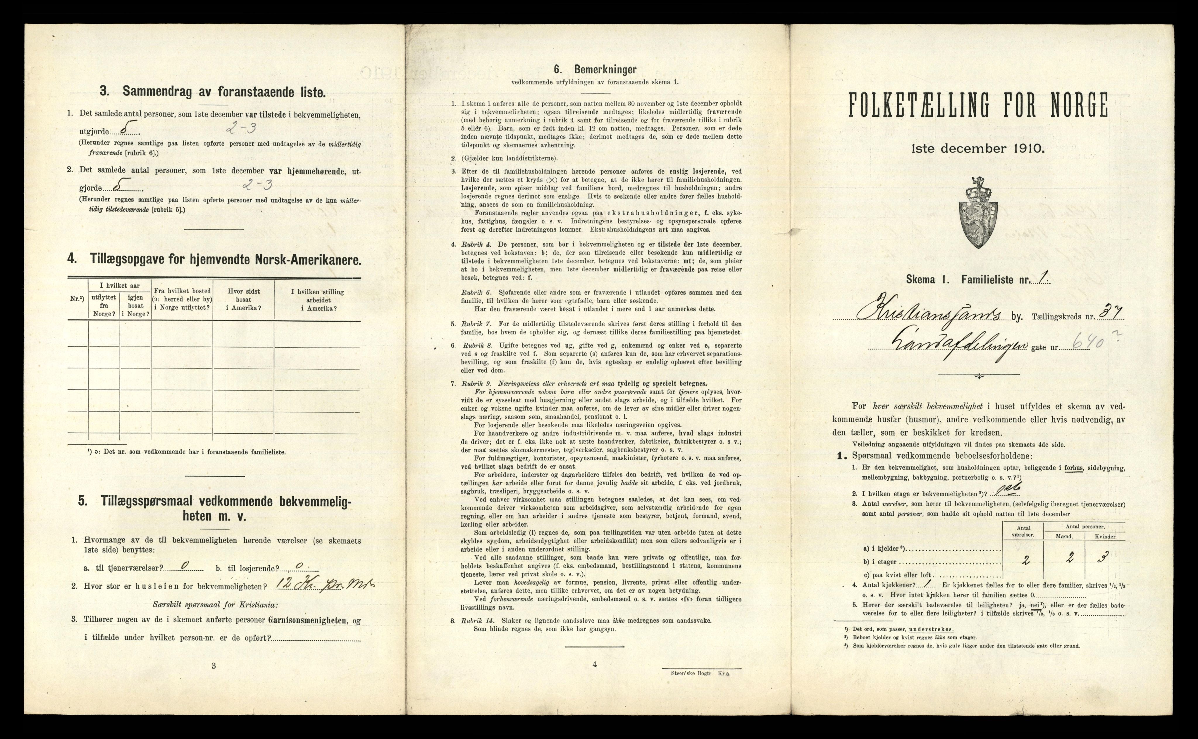 RA, 1910 census for Kristiansand, 1910, p. 9524