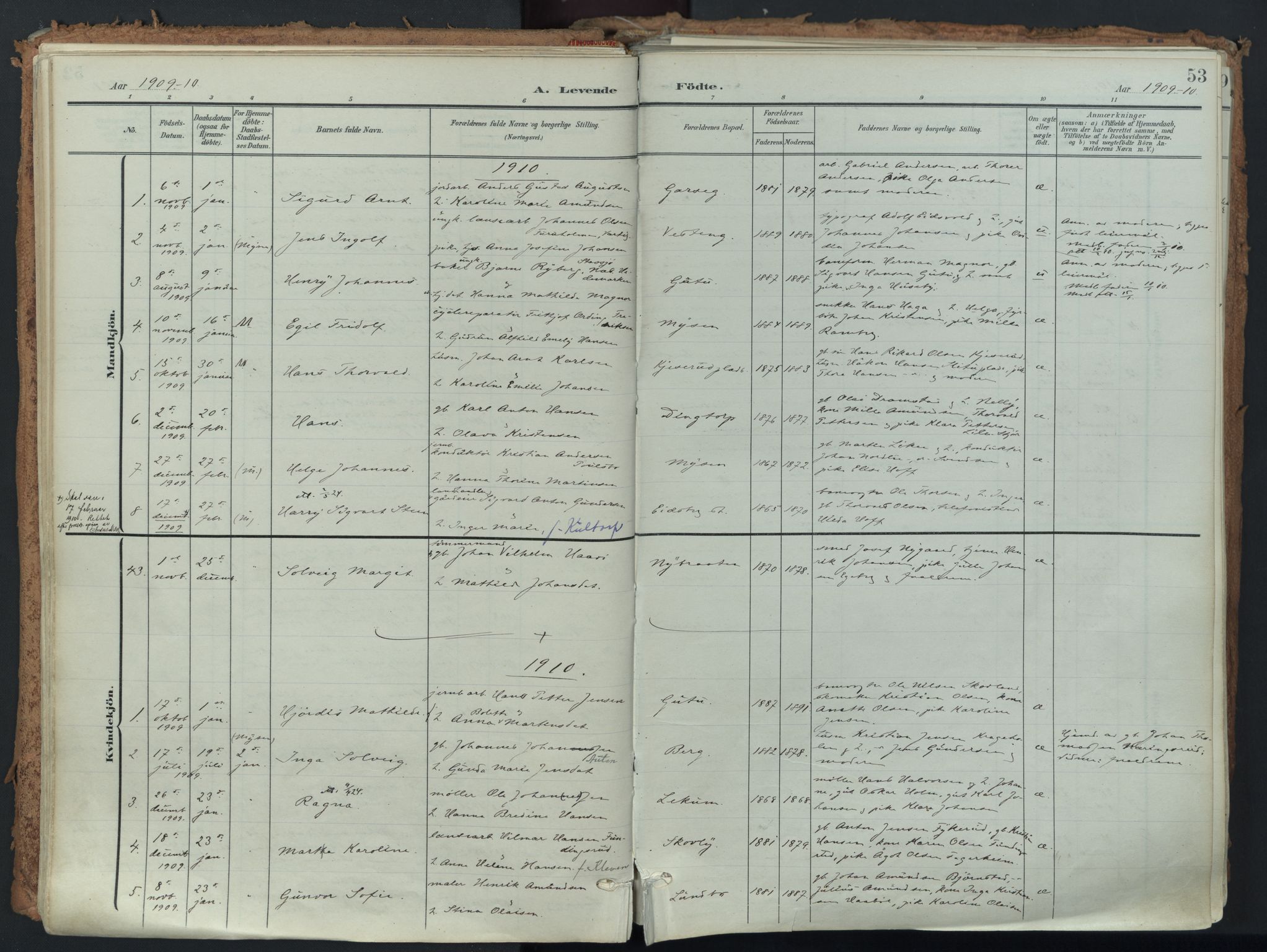 Eidsberg prestekontor Kirkebøker, SAO/A-10905/F/Fa/L0014: Parish register (official) no. I 14, 1902-1919, p. 53
