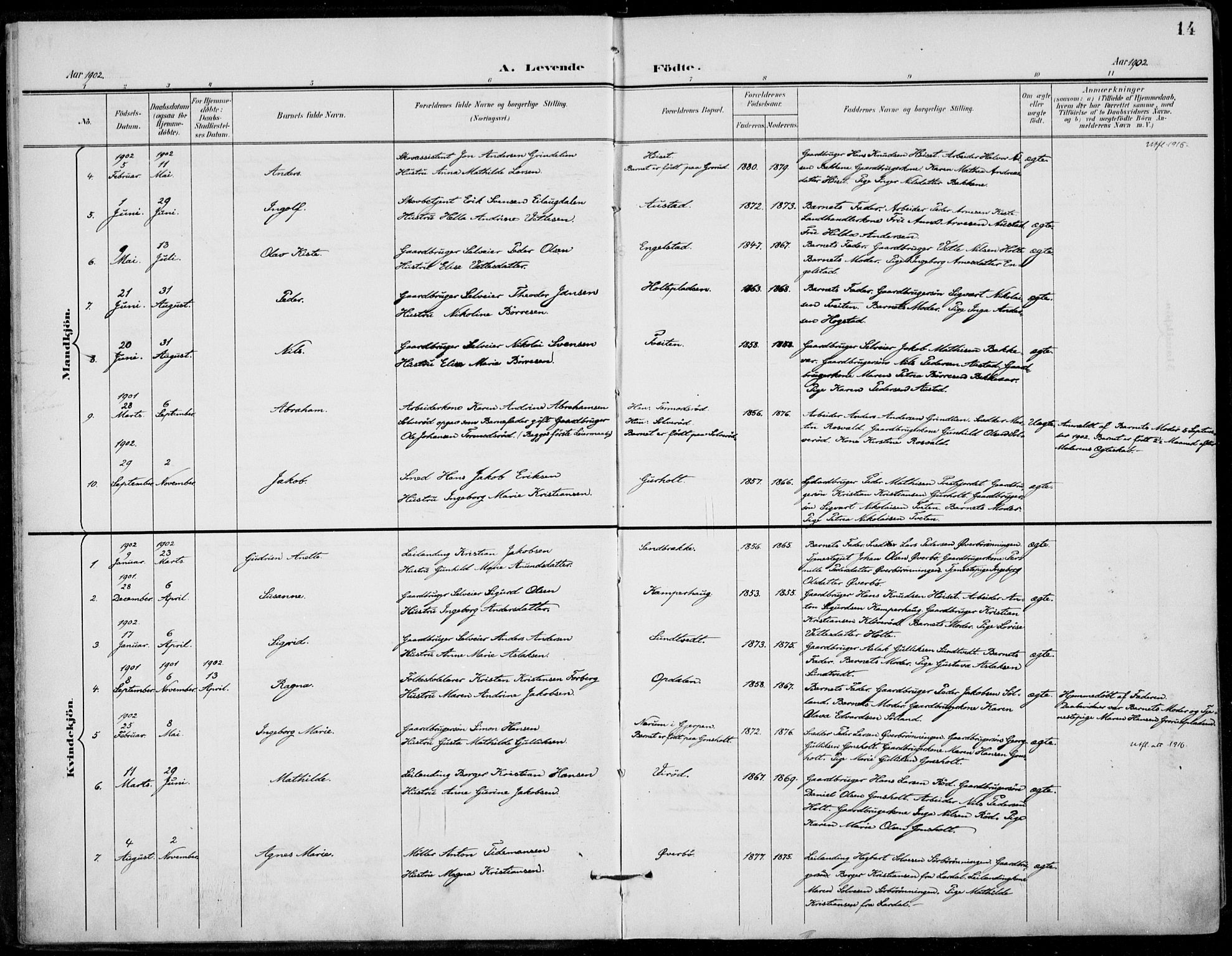 Siljan kirkebøker, SAKO/A-300/F/Fa/L0003: Parish register (official) no. 3, 1896-1910, p. 14