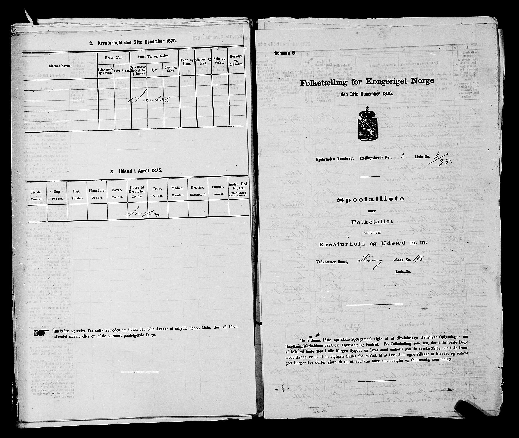 SAKO, 1875 census for 0705P Tønsberg, 1875, p. 105