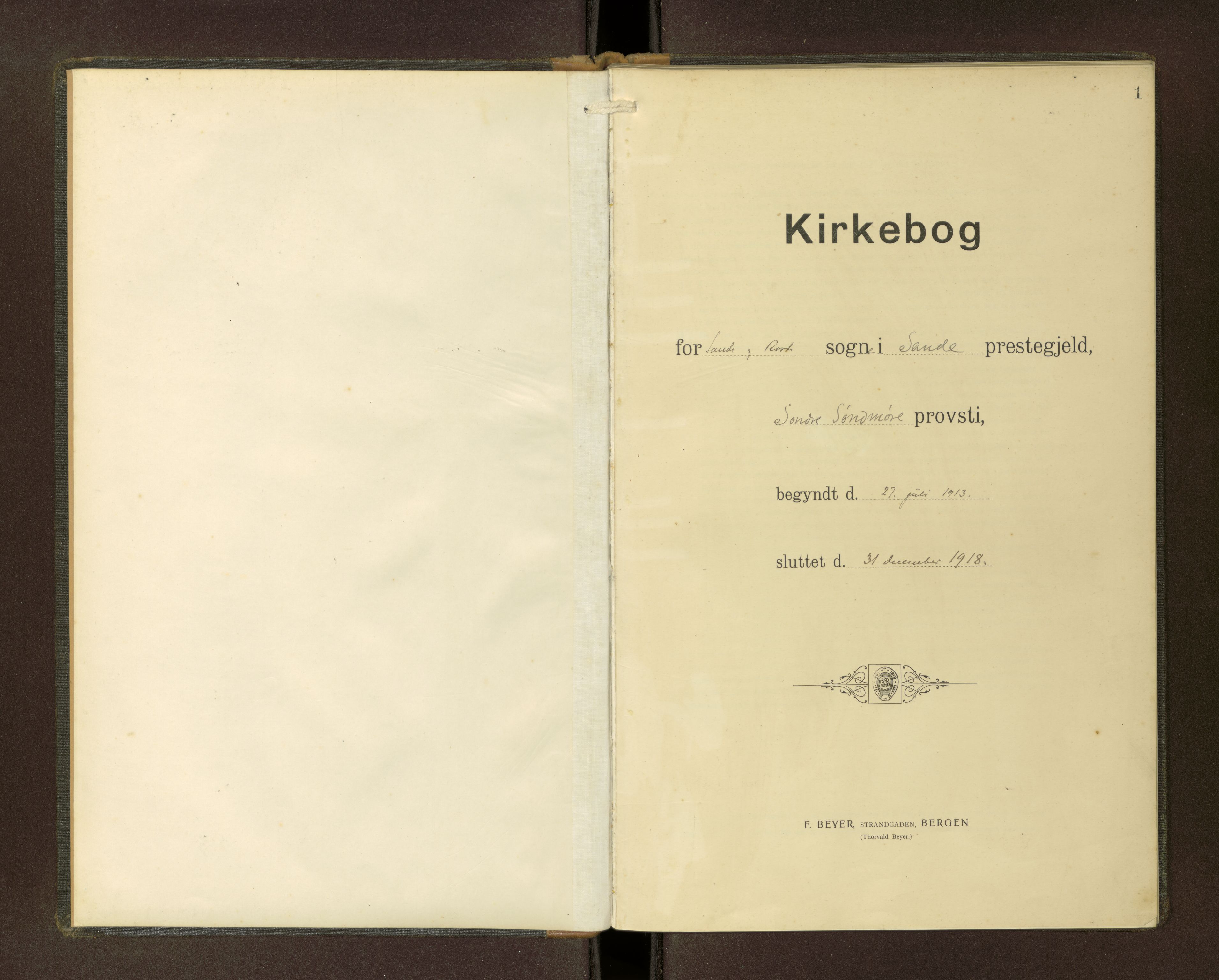 Ministerialprotokoller, klokkerbøker og fødselsregistre - Møre og Romsdal, SAT/A-1454/503/L0039: Diary records no. 503---, 1913-1918, p. 1