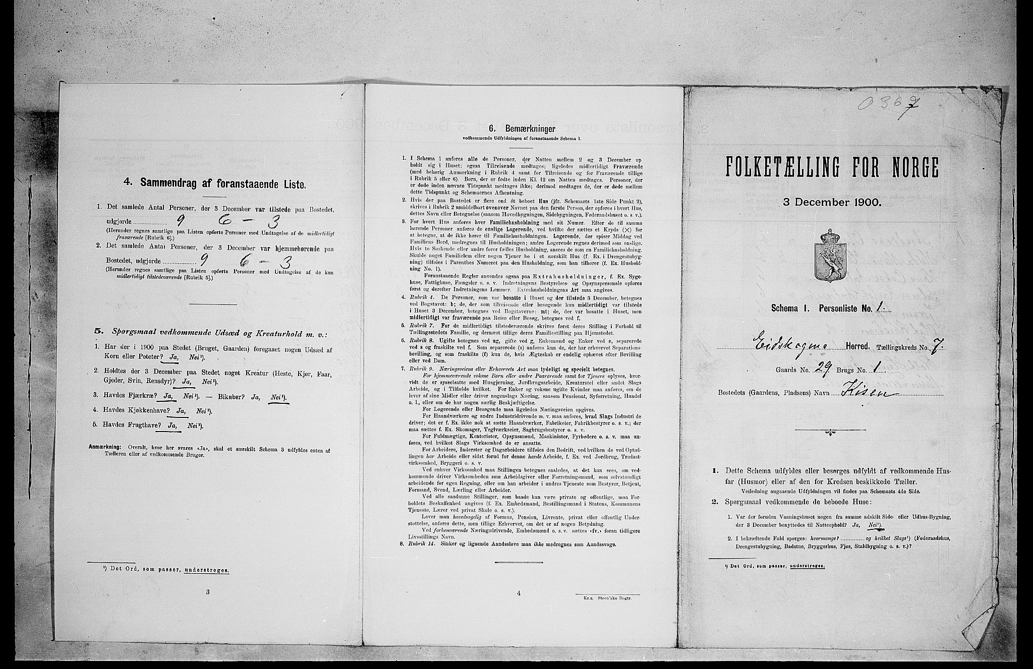 SAH, 1900 census for Eidskog, 1900, p. 809