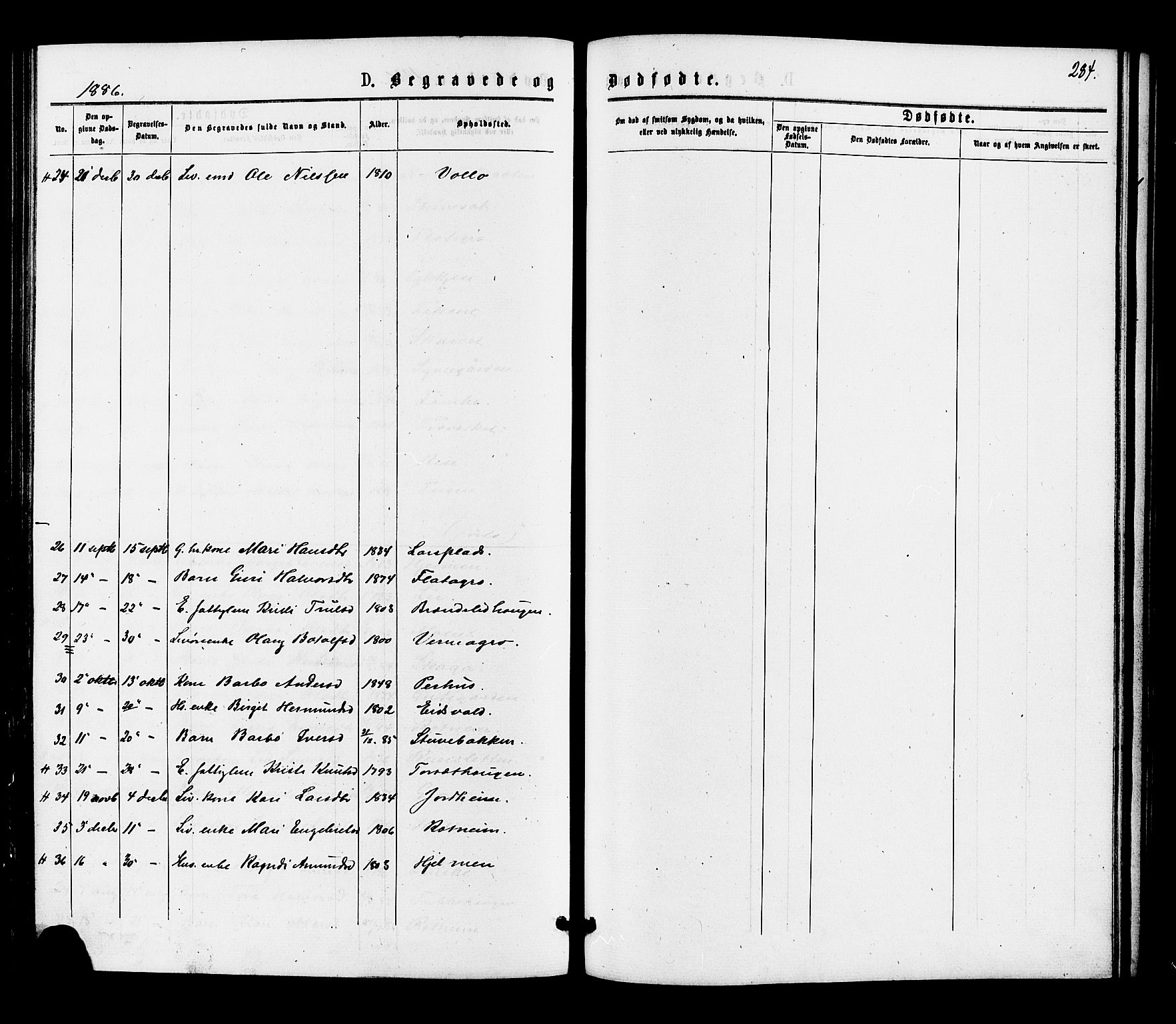 Gol kirkebøker, SAKO/A-226/F/Fa/L0004: Parish register (official) no. I 4, 1876-1886, p. 284