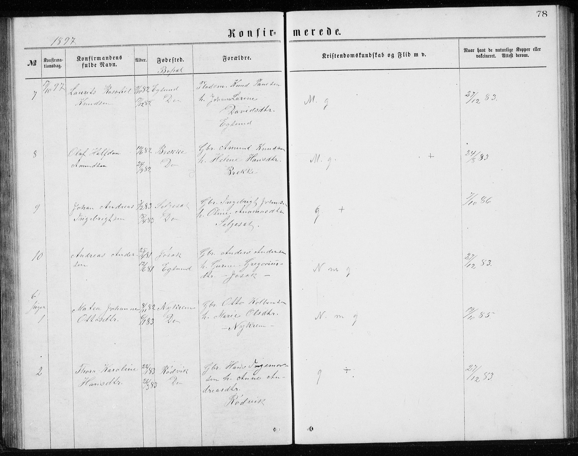 Ministerialprotokoller, klokkerbøker og fødselsregistre - Møre og Romsdal, AV/SAT-A-1454/508/L0097: Parish register (copy) no. 508C01, 1873-1897, p. 78