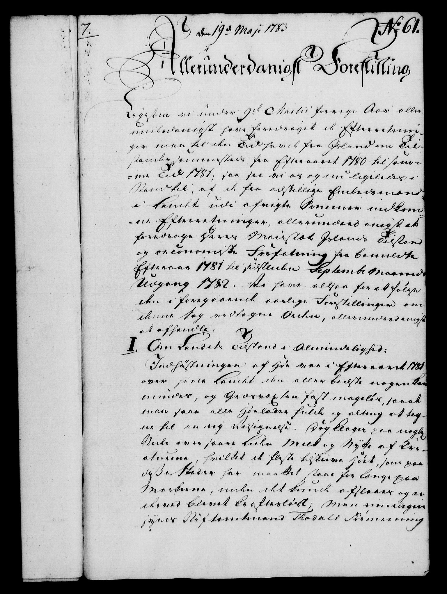Rentekammeret, Kammerkanselliet, RA/EA-3111/G/Gf/Gfa/L0065: Norsk relasjons- og resolusjonsprotokoll (merket RK 52.65), 1783, p. 443