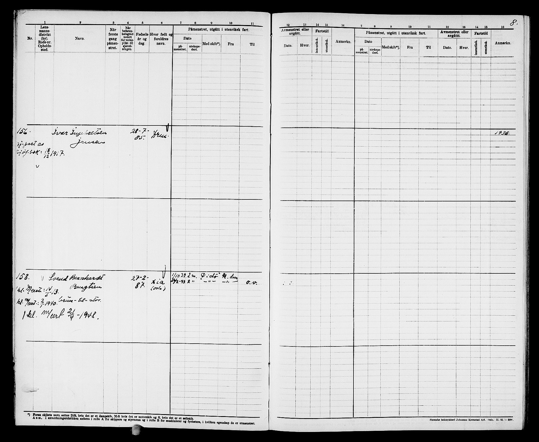 Drammen innrulleringsdistrikt, AV/SAKO-A-781/F/Fd/L0004: Maskinist- og fyrbøterrulle, 1904-1948, p. 12