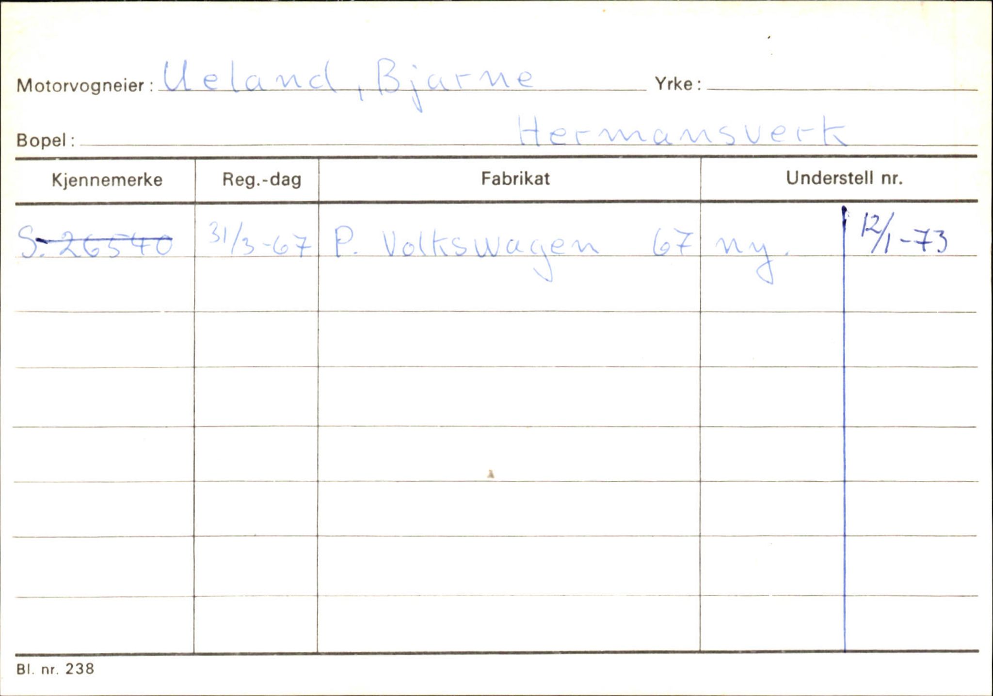 Statens vegvesen, Sogn og Fjordane vegkontor, SAB/A-5301/4/F/L0126: Eigarregister Fjaler M-Å. Leikanger A-Å, 1945-1975, p. 2371