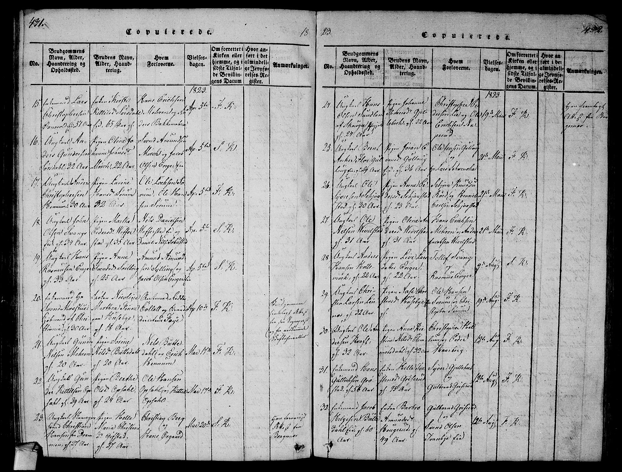 Lier kirkebøker, AV/SAKO-A-230/G/Ga/L0001: Parish register (copy) no. I 1, 1813-1824, p. 431-432