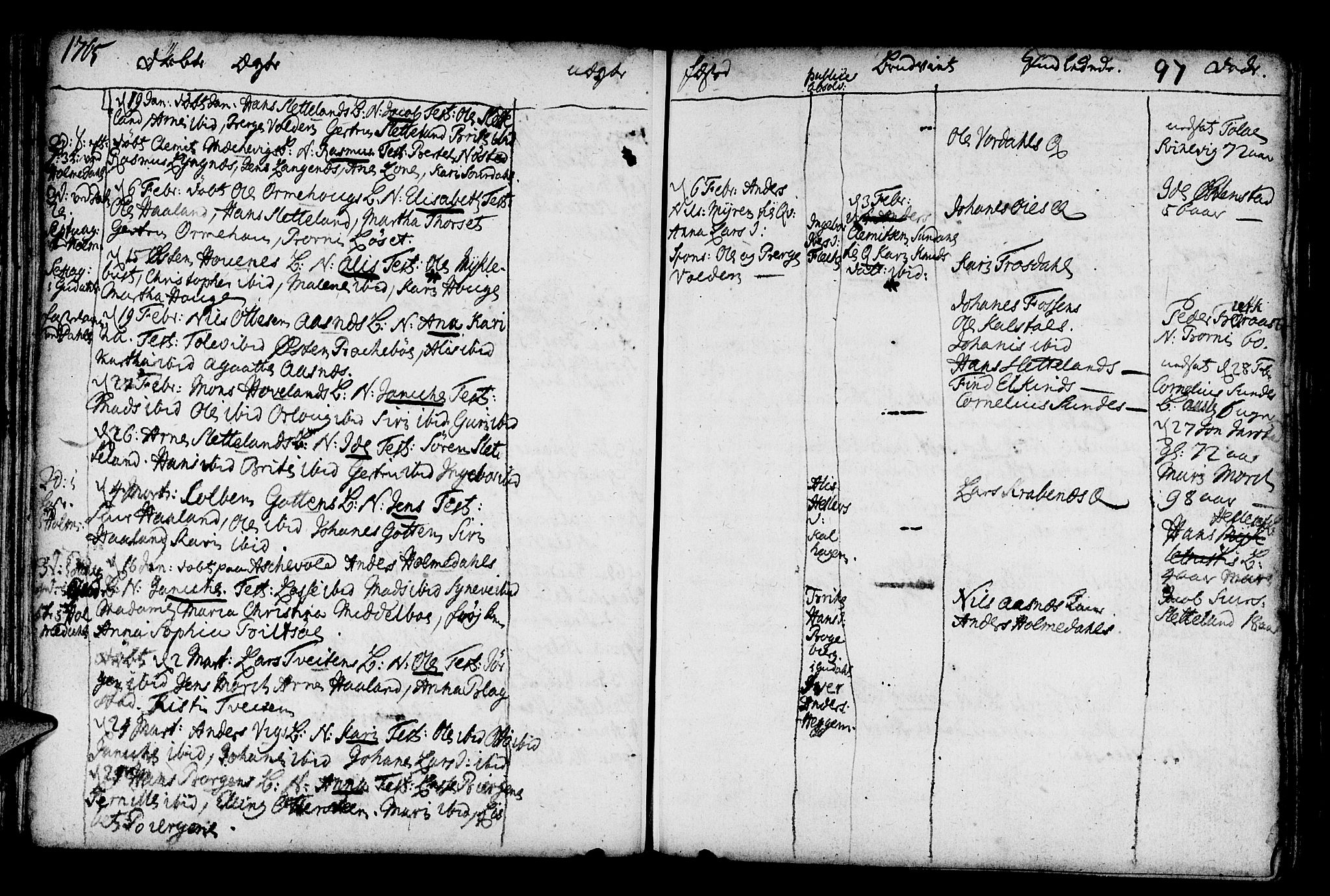 Fjaler sokneprestembete, AV/SAB-A-79801/H/Haa/Haaa/L0001: Parish register (official) no. A 1, 1755-1778, p. 97