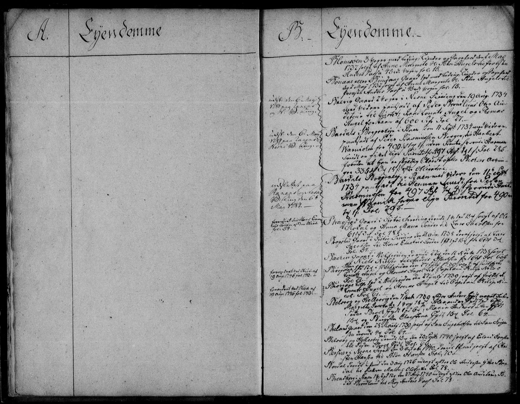 Helgeland sorenskriveri, SAT/A-0004/2/2A/L0001: Mortgage register no. 1, 1729-1754