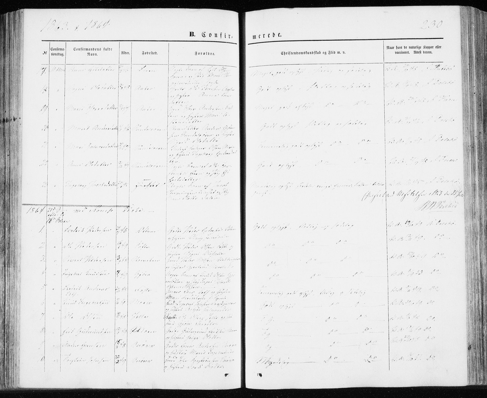 Ministerialprotokoller, klokkerbøker og fødselsregistre - Møre og Romsdal, SAT/A-1454/590/L1013: Parish register (official) no. 590A05, 1847-1877, p. 230