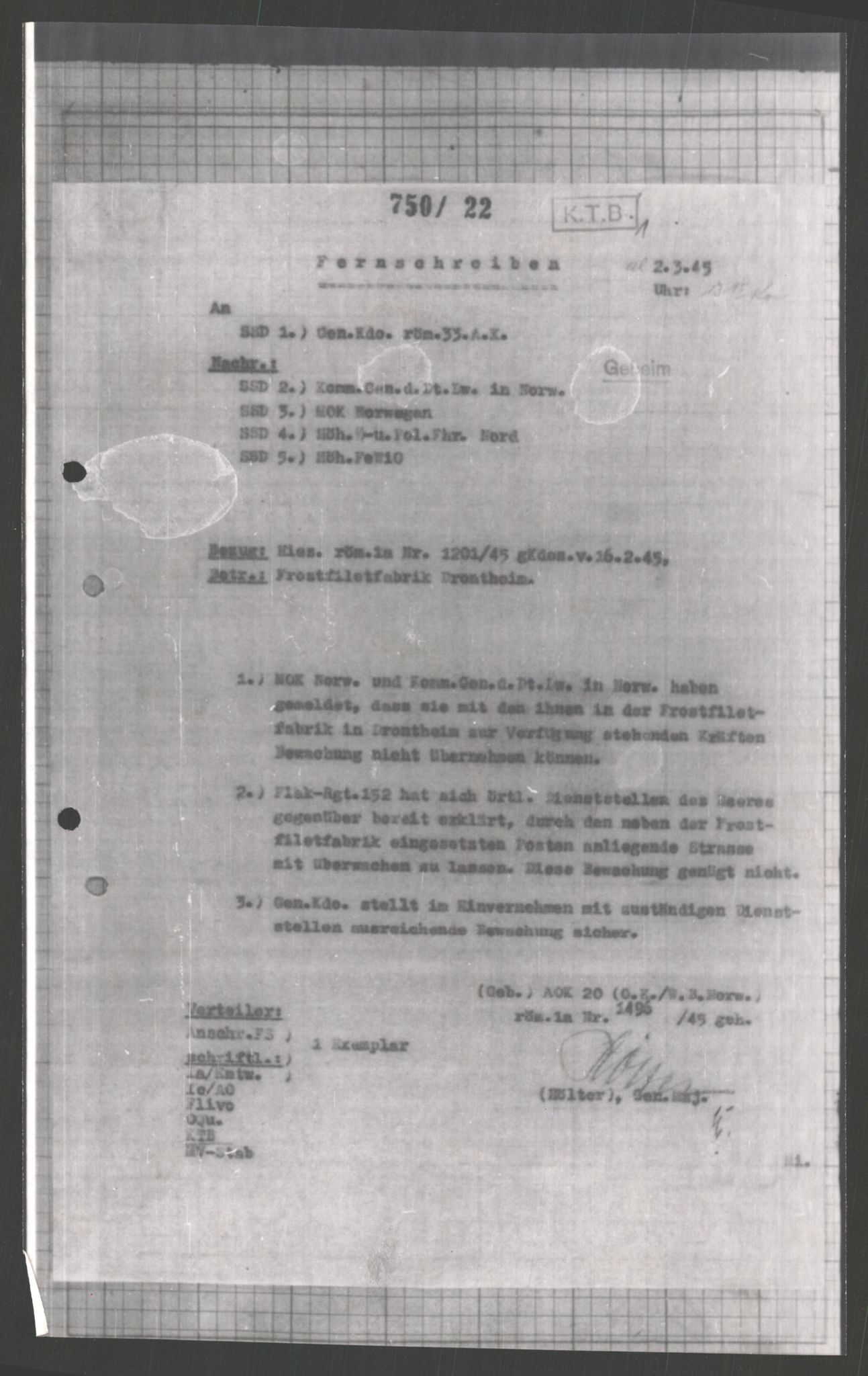 Forsvarets Overkommando. 2 kontor. Arkiv 11.4. Spredte tyske arkivsaker, AV/RA-RAFA-7031/D/Dar/Dara/L0003: Krigsdagbøker for 20. Gebirgs-Armee-Oberkommando (AOK 20), 1945, p. 397