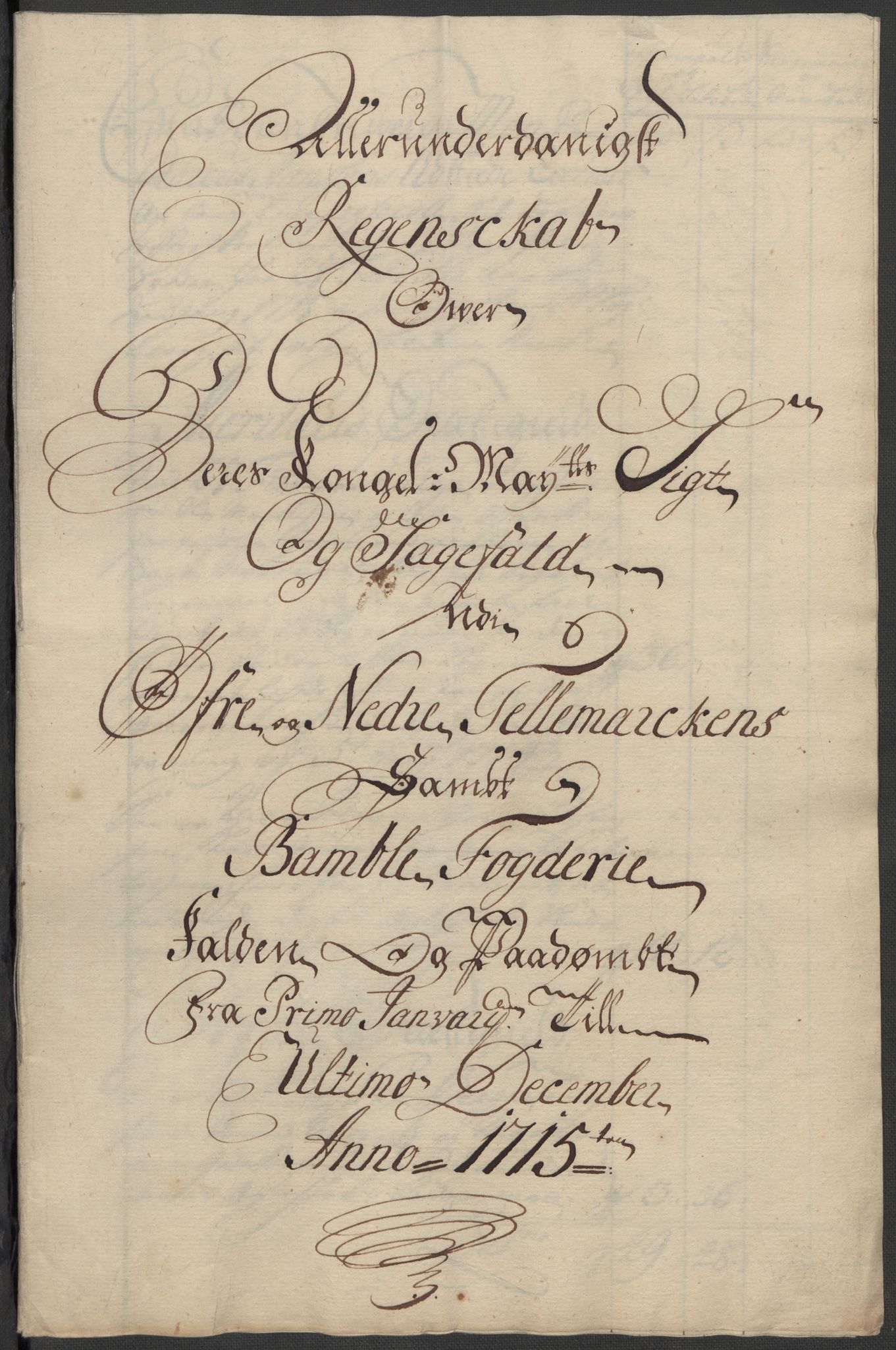 Rentekammeret inntil 1814, Reviderte regnskaper, Fogderegnskap, RA/EA-4092/R36/L2127: Fogderegnskap Øvre og Nedre Telemark og Bamble, 1715, p. 218