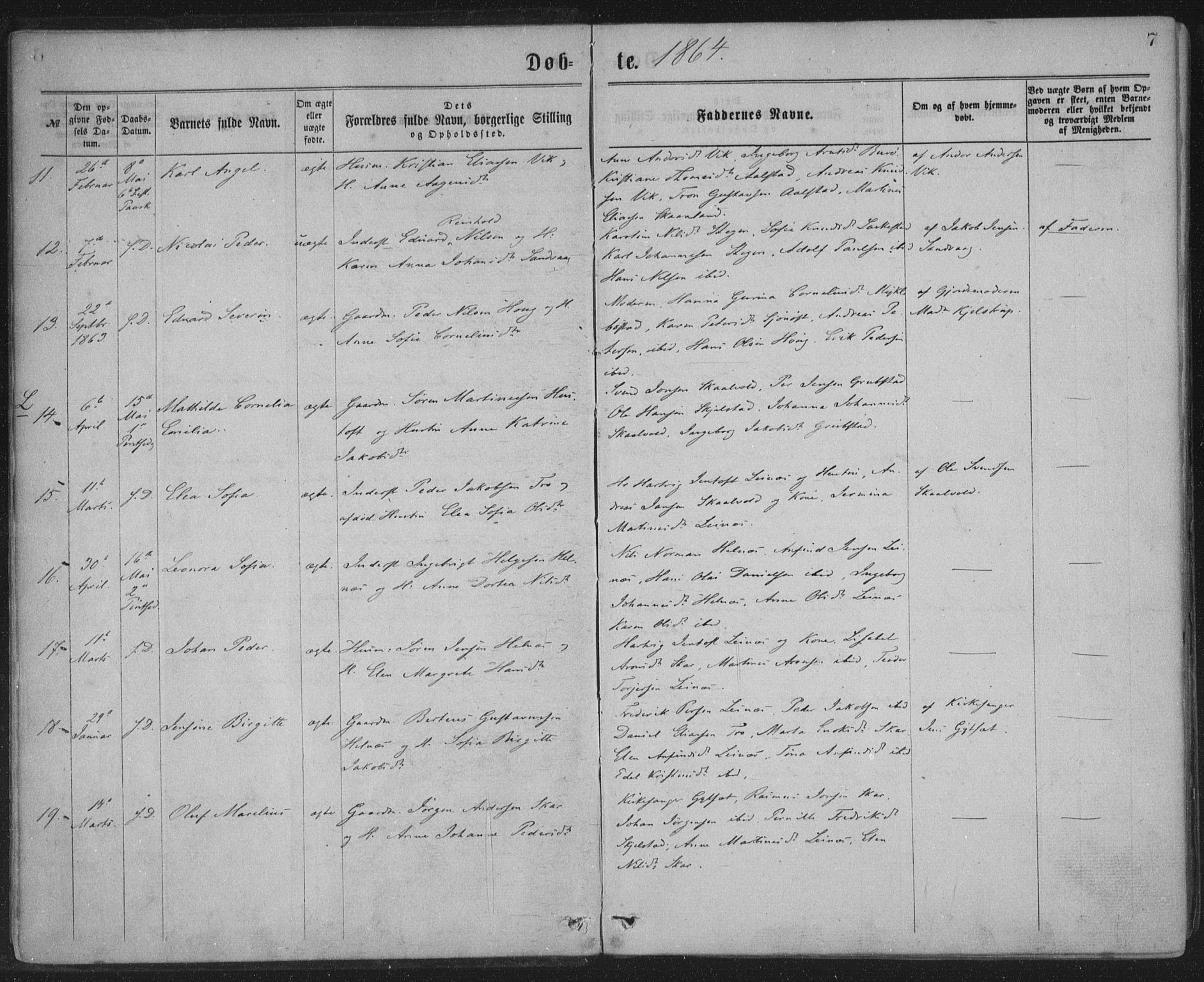 Ministerialprotokoller, klokkerbøker og fødselsregistre - Nordland, AV/SAT-A-1459/855/L0801: Parish register (official) no. 855A09, 1864-1874, p. 7