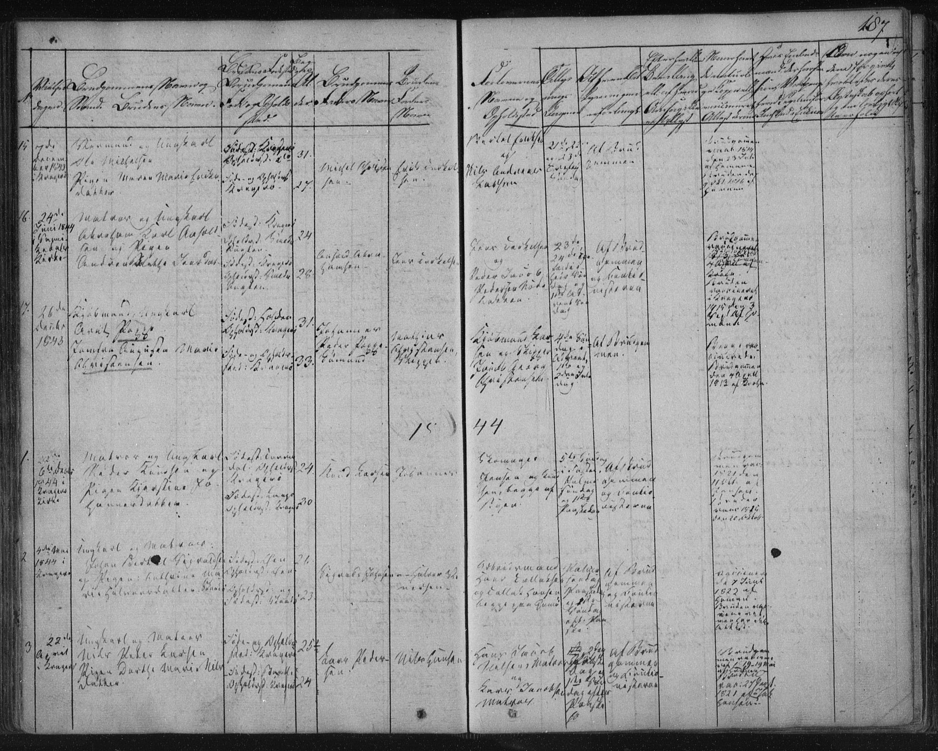 Kragerø kirkebøker, SAKO/A-278/F/Fa/L0005: Parish register (official) no. 5, 1832-1847, p. 187