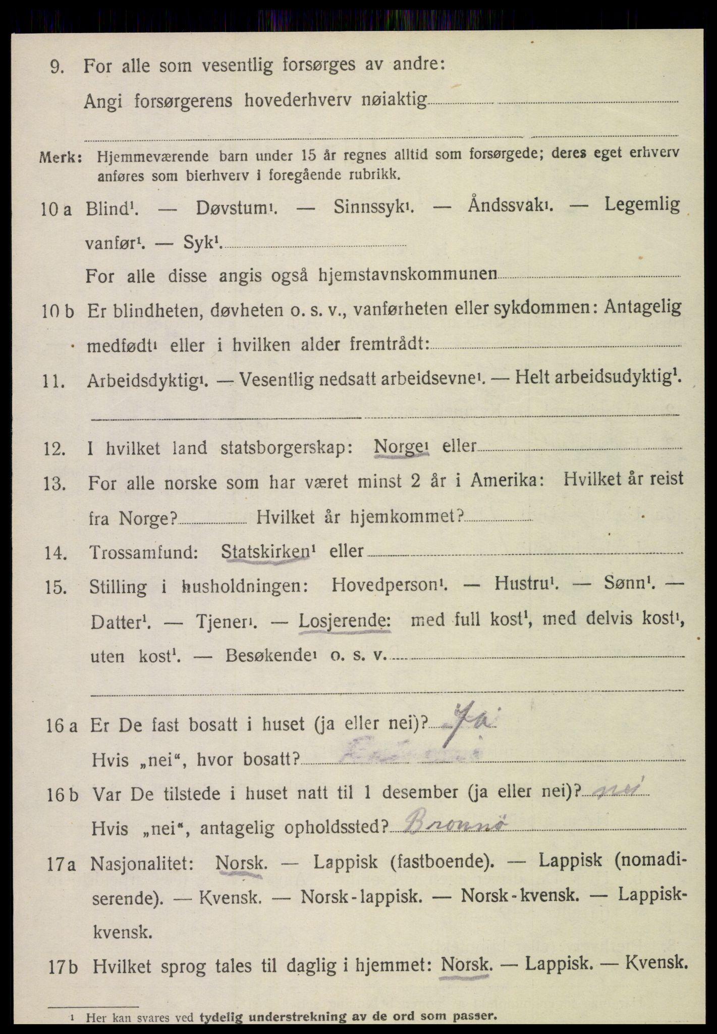 SAT, 1920 census for Vefsn, 1920, p. 10332