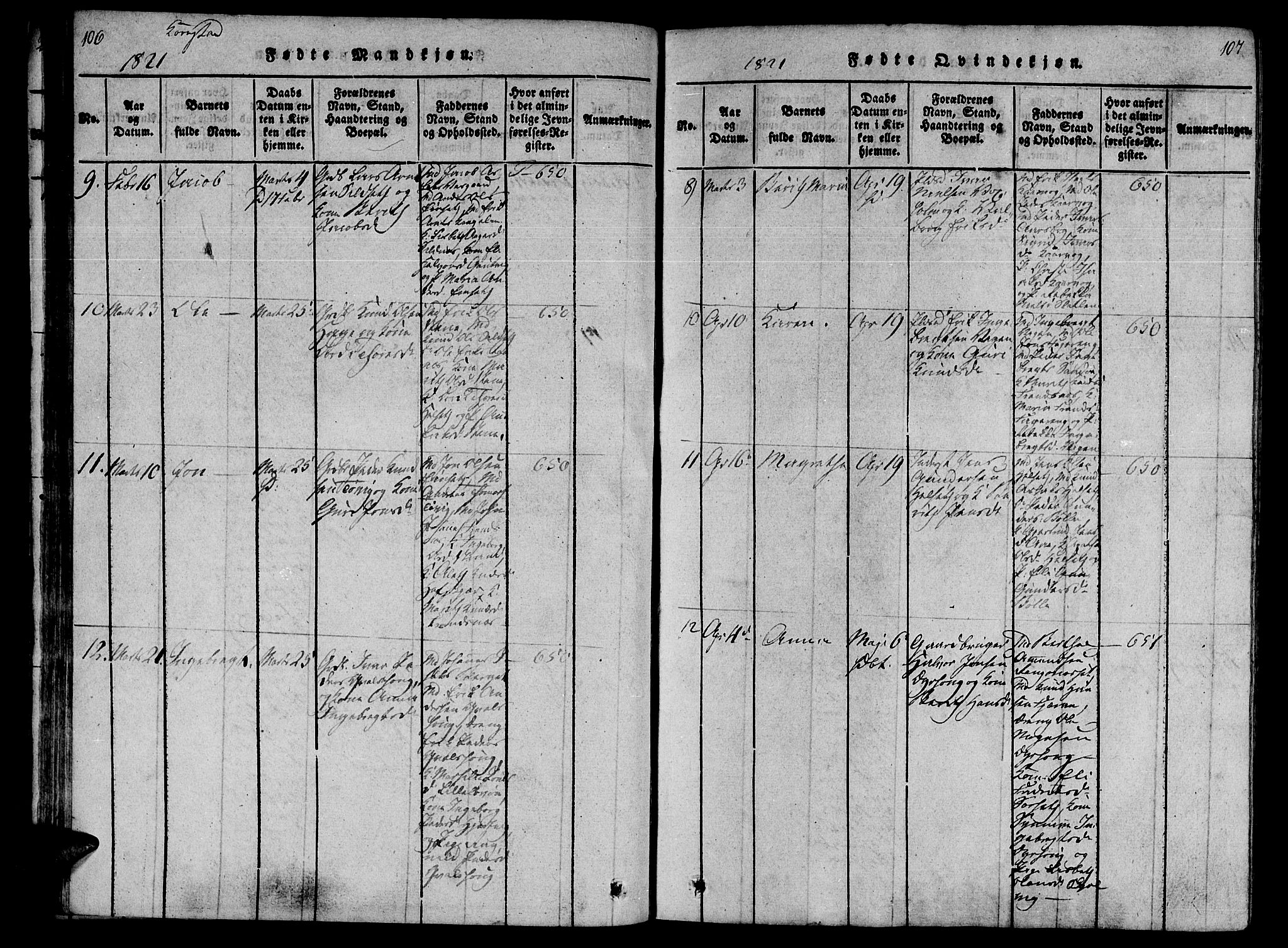 Ministerialprotokoller, klokkerbøker og fødselsregistre - Møre og Romsdal, AV/SAT-A-1454/568/L0800: Parish register (official) no. 568A09 /3, 1820-1830, p. 106-107