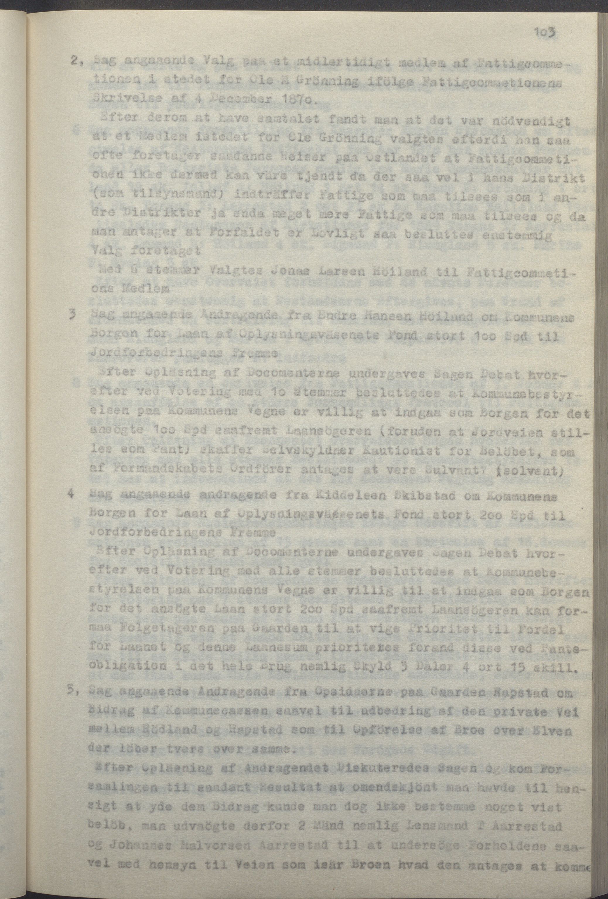Helleland kommune - Formannskapet, IKAR/K-100479/A/Ab/L0002: Avskrift av møtebok, 1866-1887, p. 103