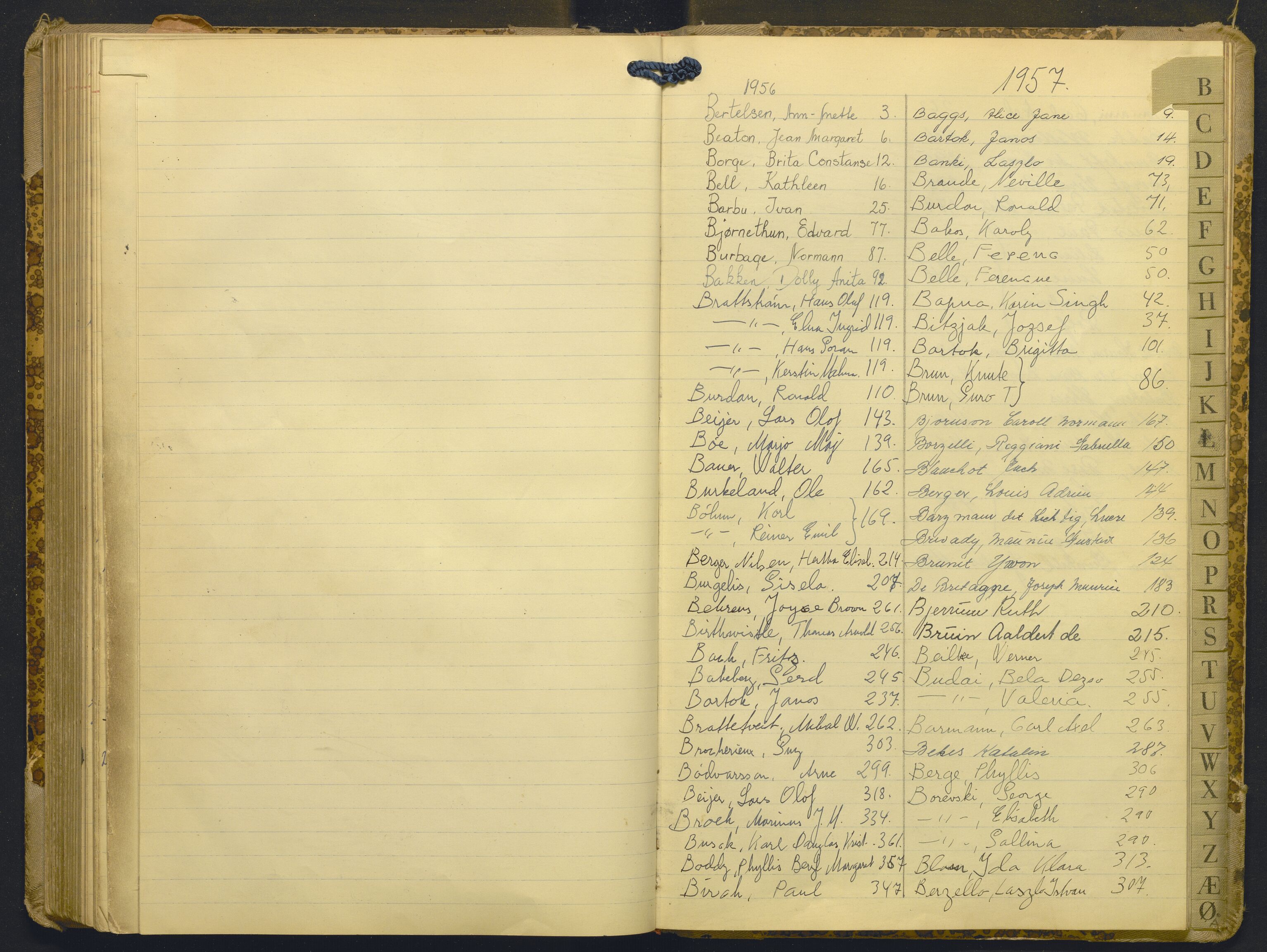 Hordaland politidistrikt, AV/SAB-A-64101/K/Ka/L0006: Framandsakjournal med register, 1956-1957