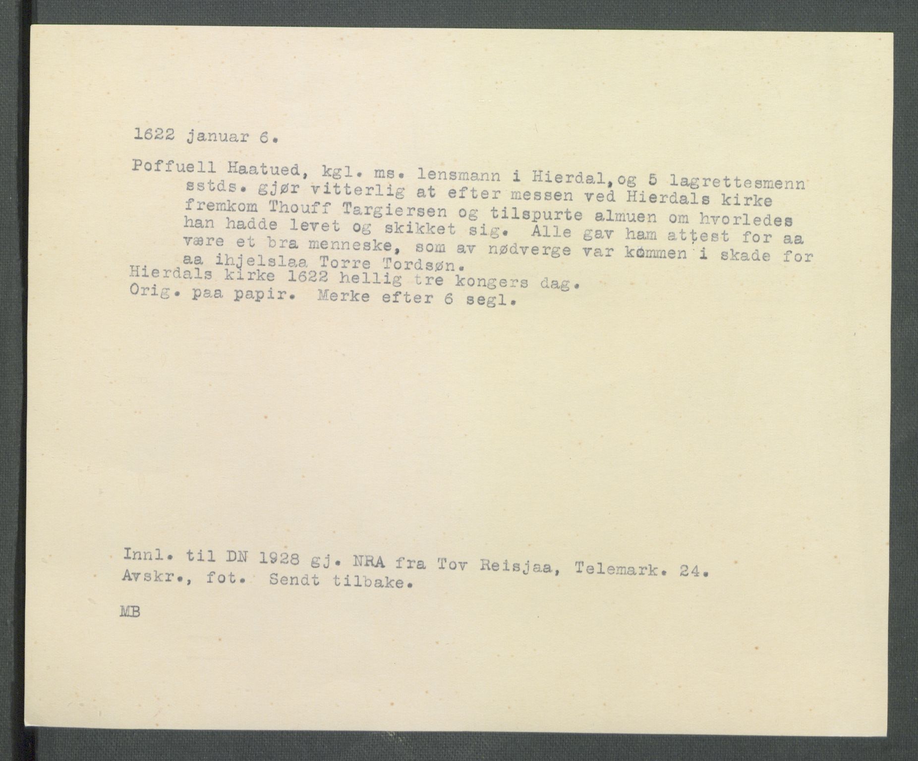 Riksarkivets diplomsamling, AV/RA-EA-5965/F02/L0130: Dokumenter, 1622, p. 3
